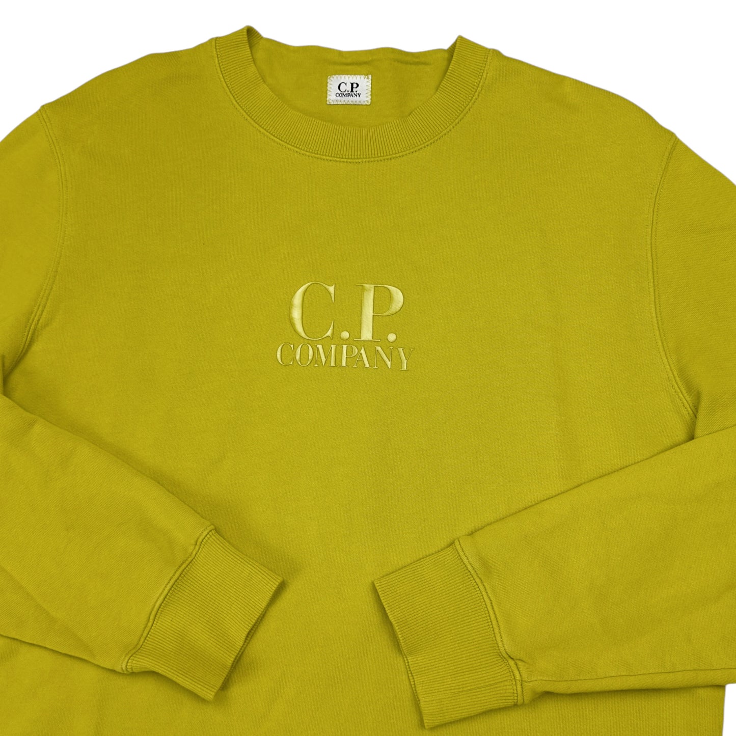 C.P. Company Laminated Logo Crewneck Sweater - Yellow