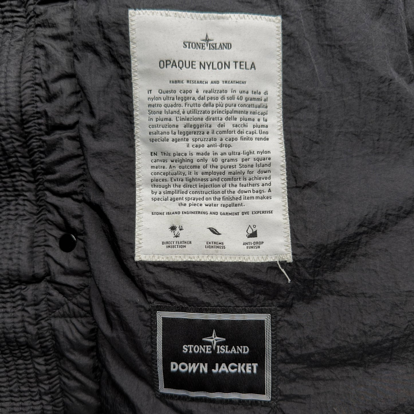 A/W 11 Stone Island Opaque Nylon Tela Down Puffer Parka Jacket - Red / Black