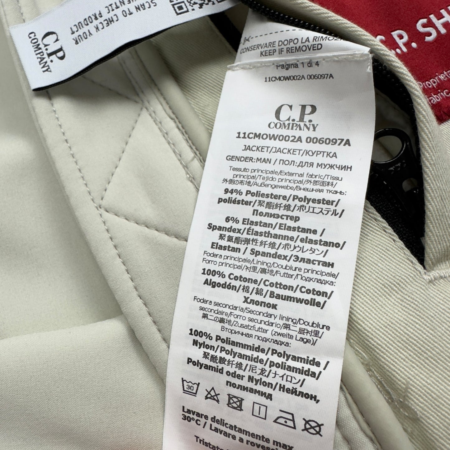 C.P. Company Soft Shell Goggle Jacket - Cream