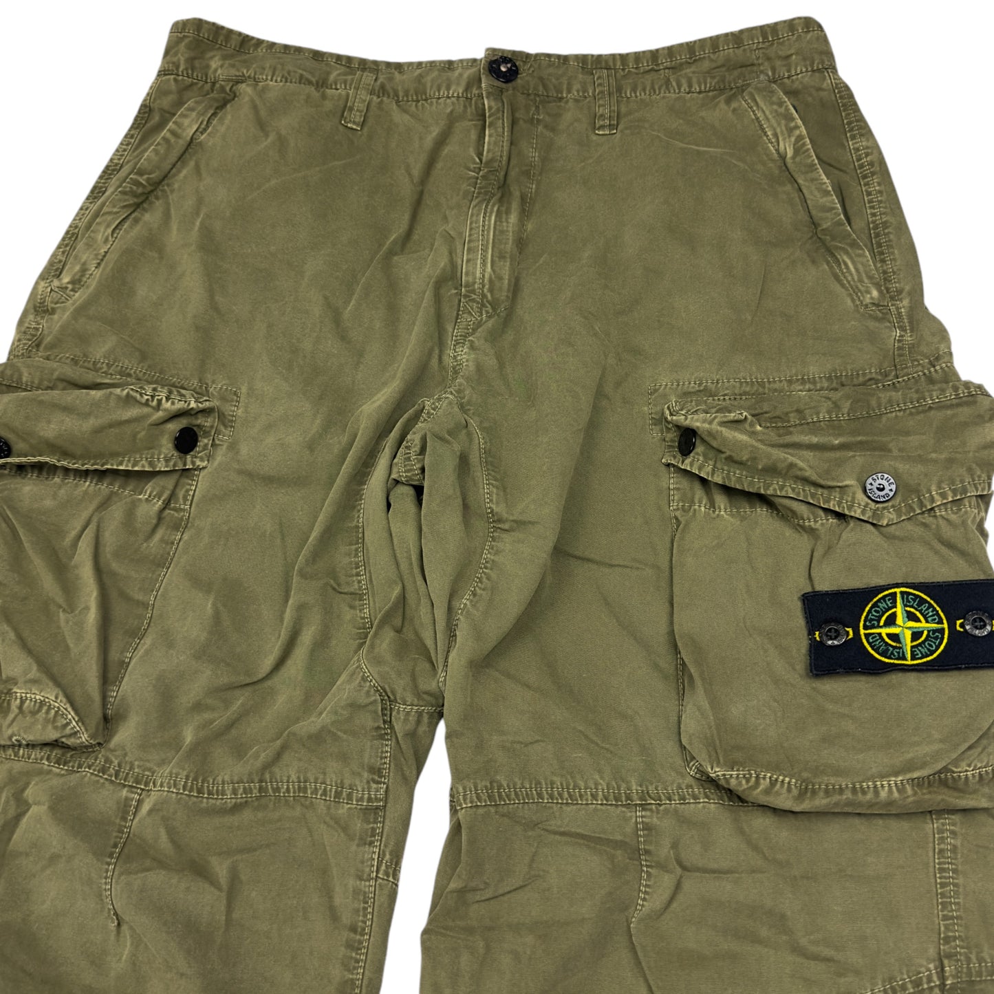 S/S 21 Stone Island Loose Fit Cotton Cargo Trousers