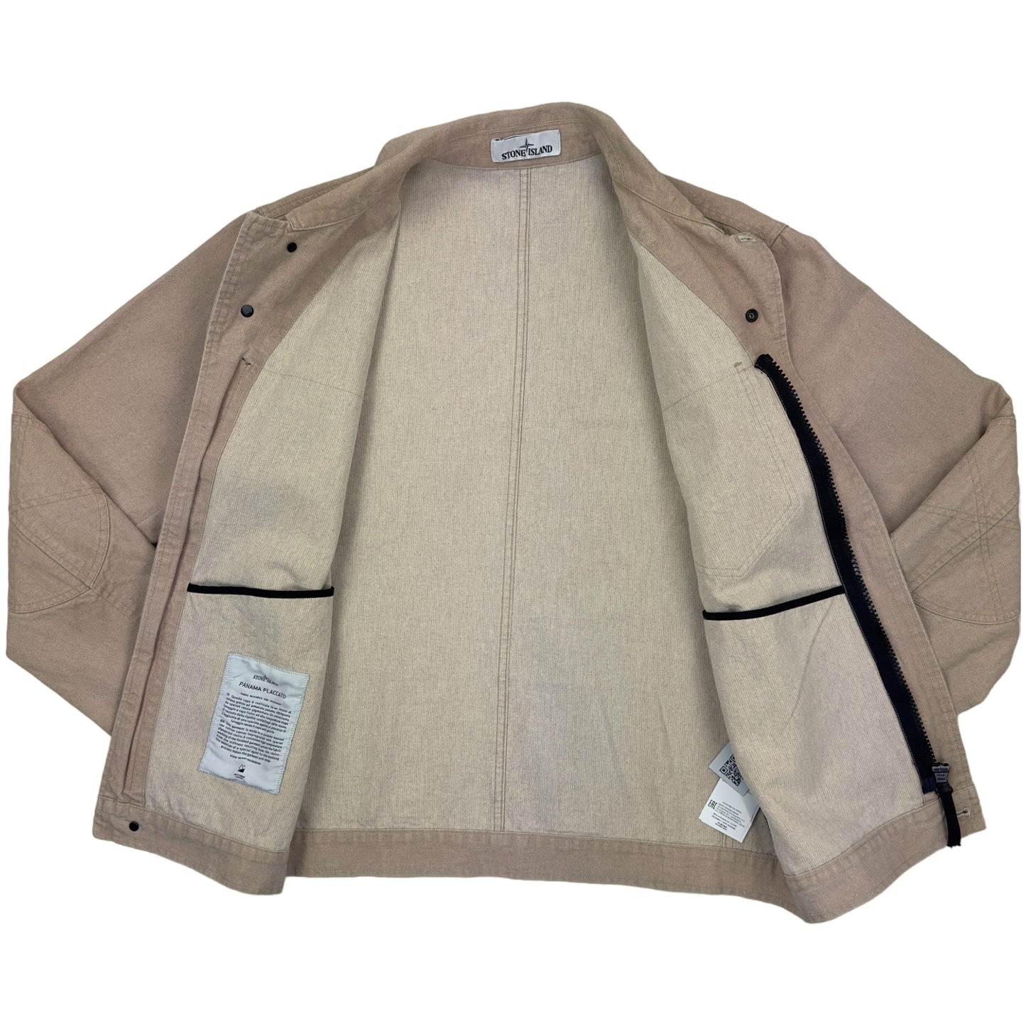 S/S 19 Stone Island Panama Placcato Denim Jacket