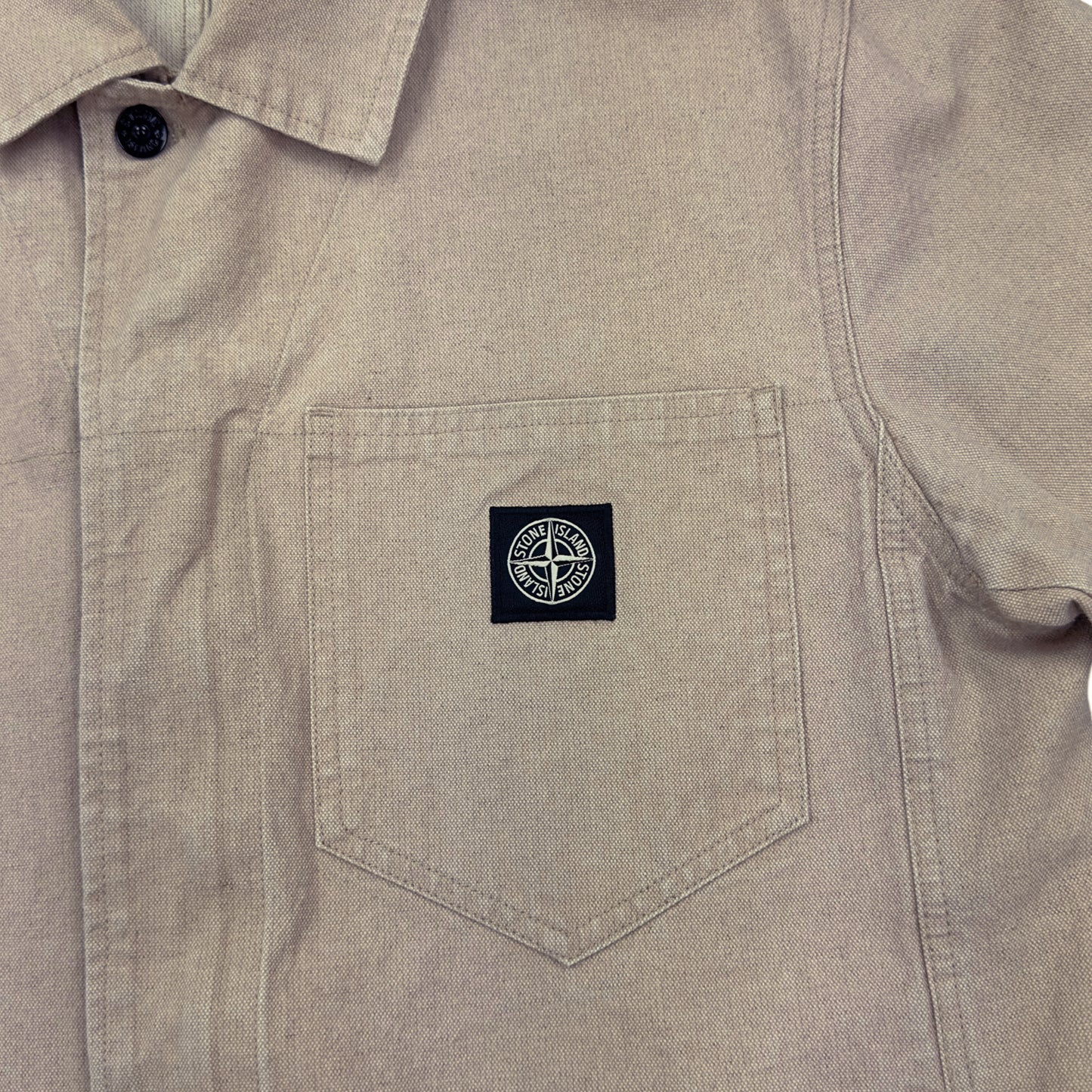 S/S 19 Stone Island Panama Placcato Denim Jacket