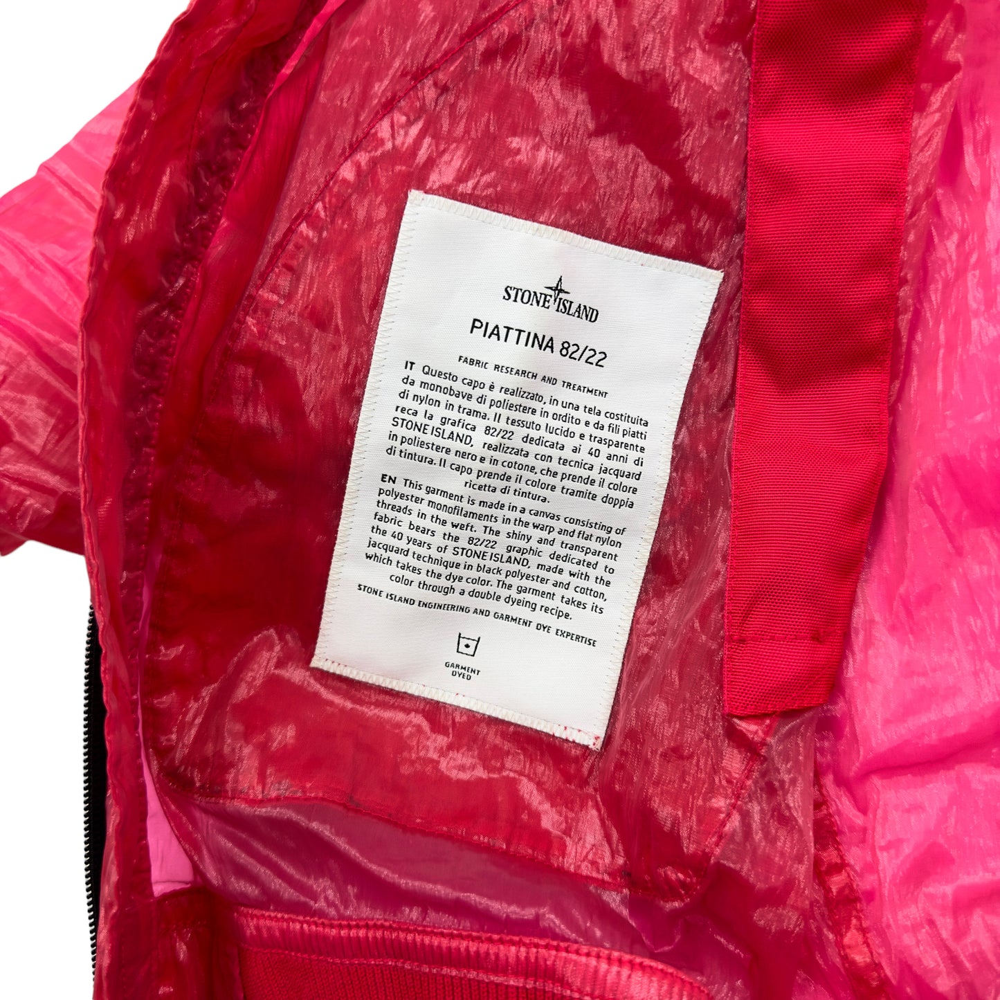S/S 22 Stone Island Piattina 82/22 Garment Dyed Bomber Jacket