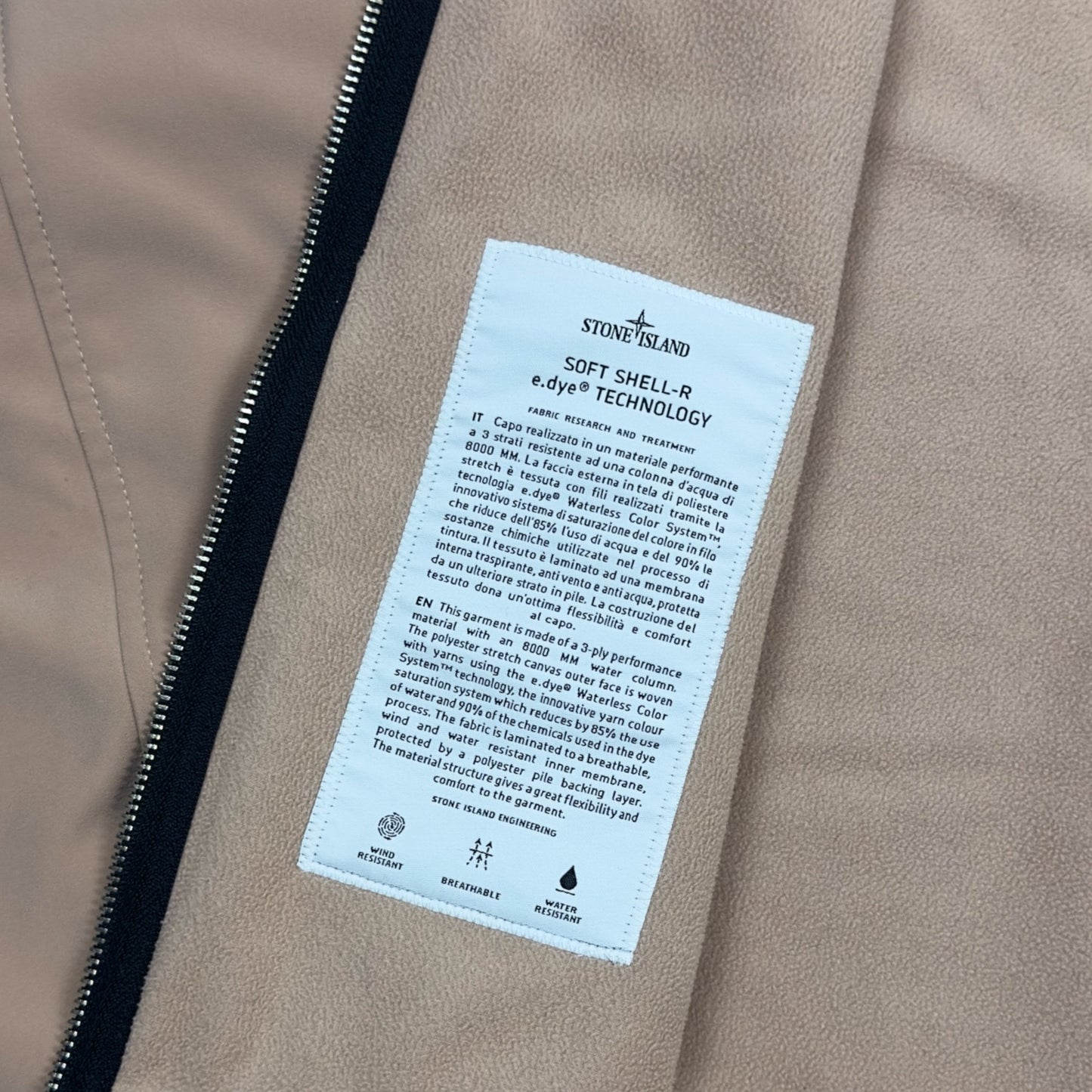 A/W 21 Stone Island Soft Shell R Jacket - Pink Beige