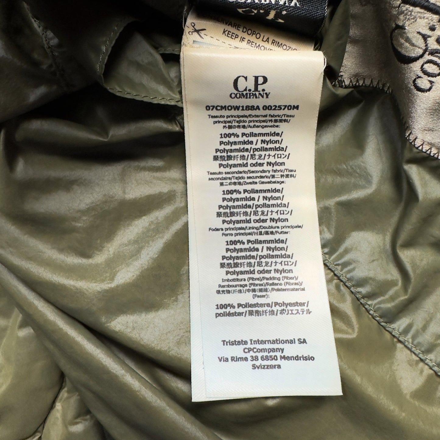 A/W 20 C.P. Company Migration Shading Quilted Goggle Jacket - Dark Green