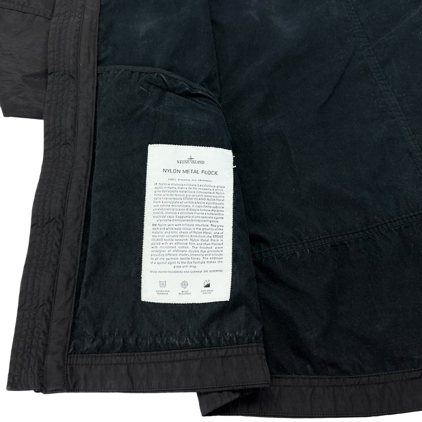 A/W 17 Stone Island Nylon Metal Flock Jacket - Black