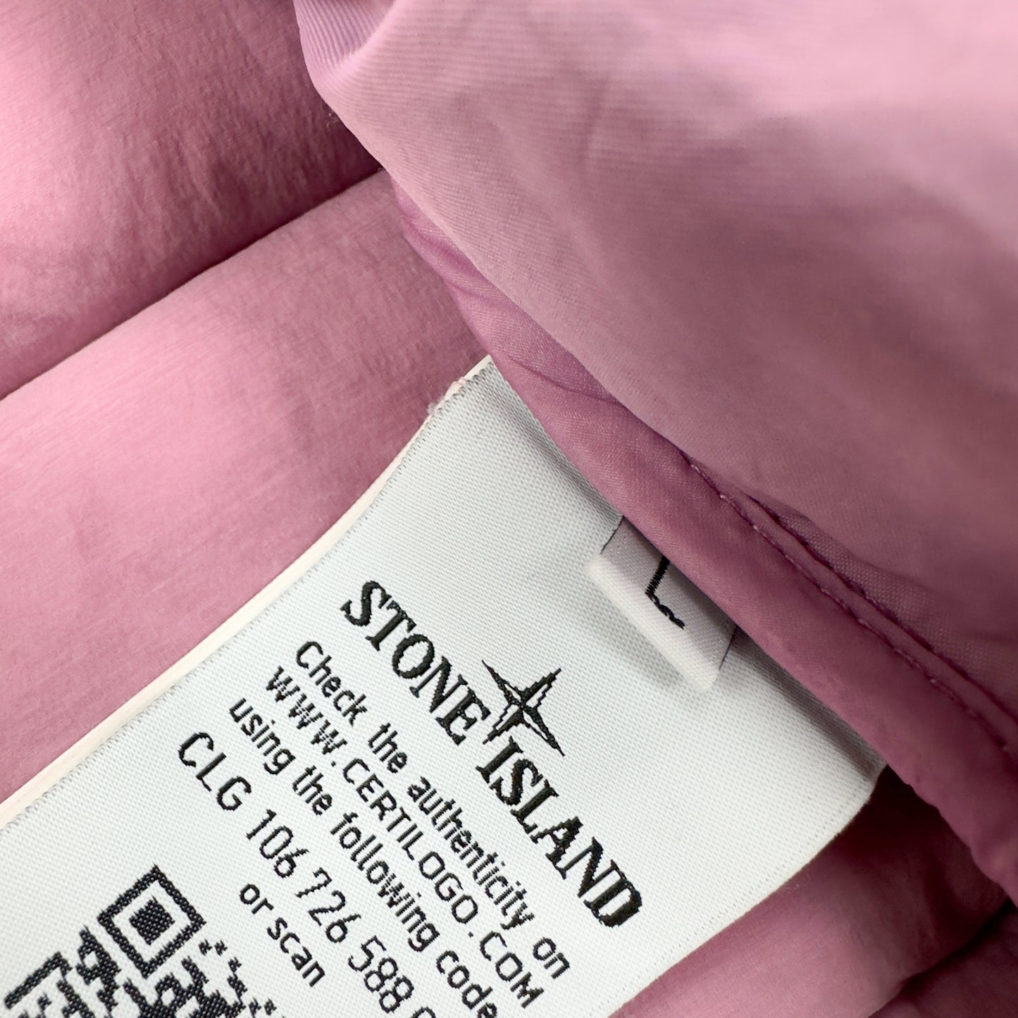 S/S 20 Stone Island Pink Loom Woven Down Chambers Jacket