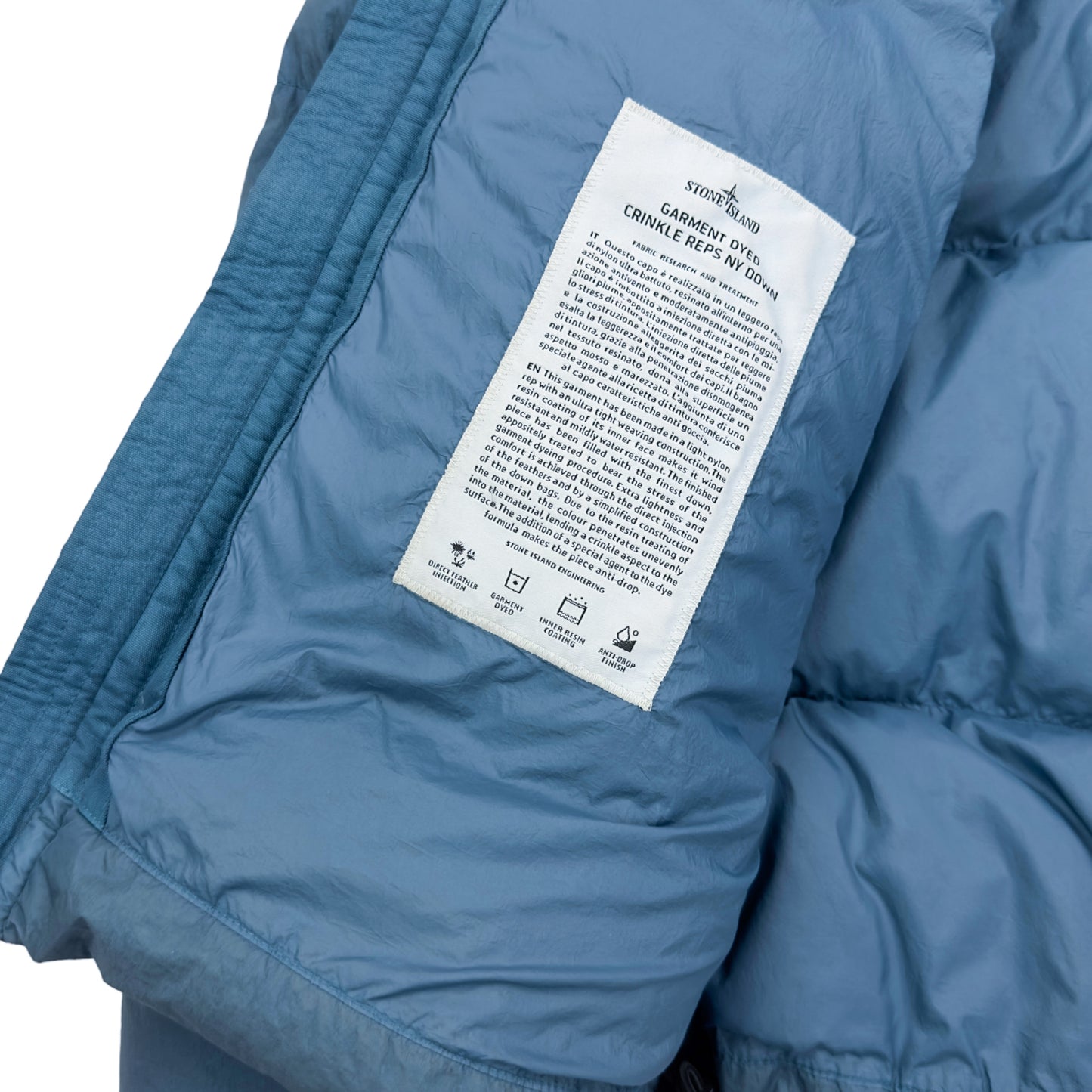 A/W 21 Stone Island Garment Dyed Crinkle Reps Hooded Down Jacket