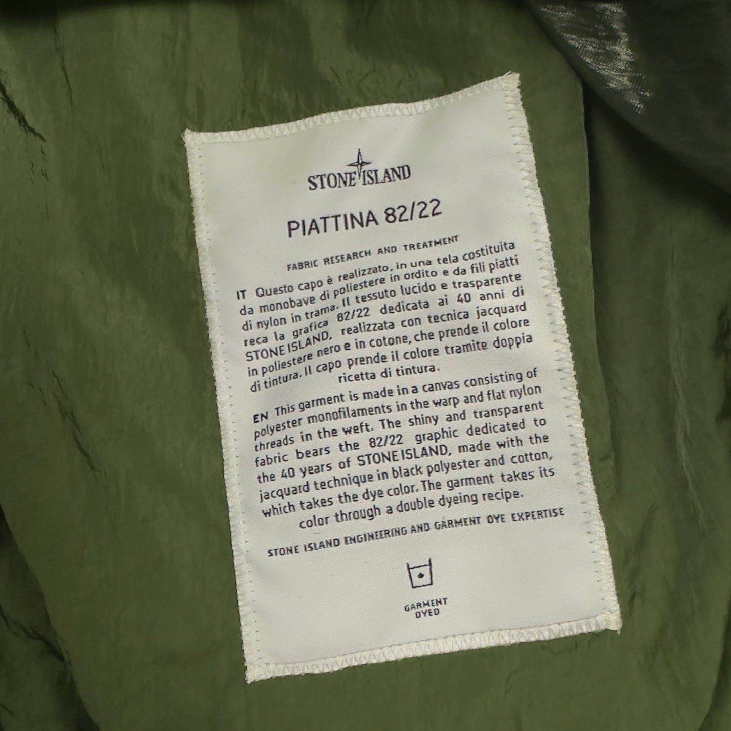 S/S 22 Stone Island Piattina 82/22 Fishtail Parka