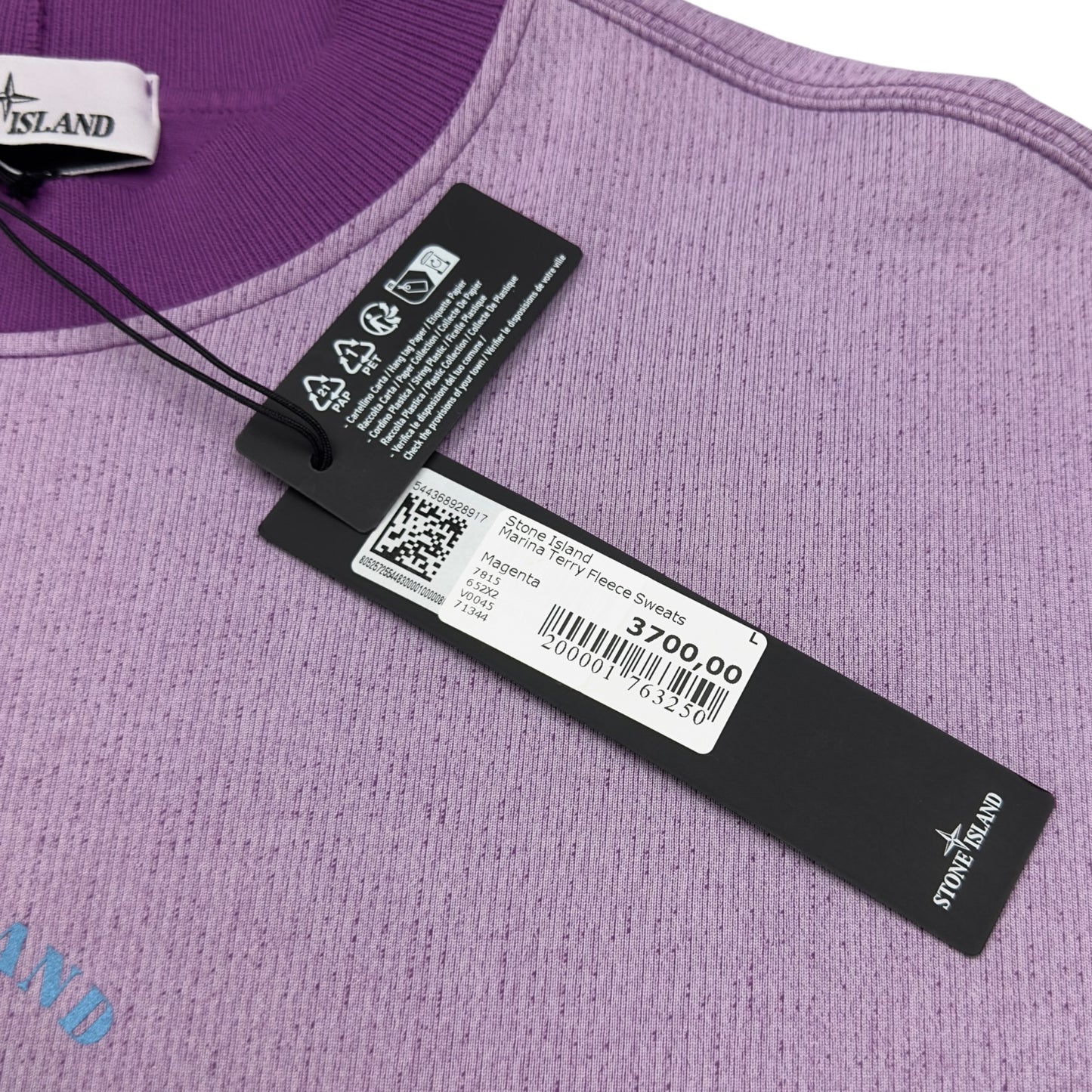 S/S 23 Stone Island Marina Reflective Spell out Sweater