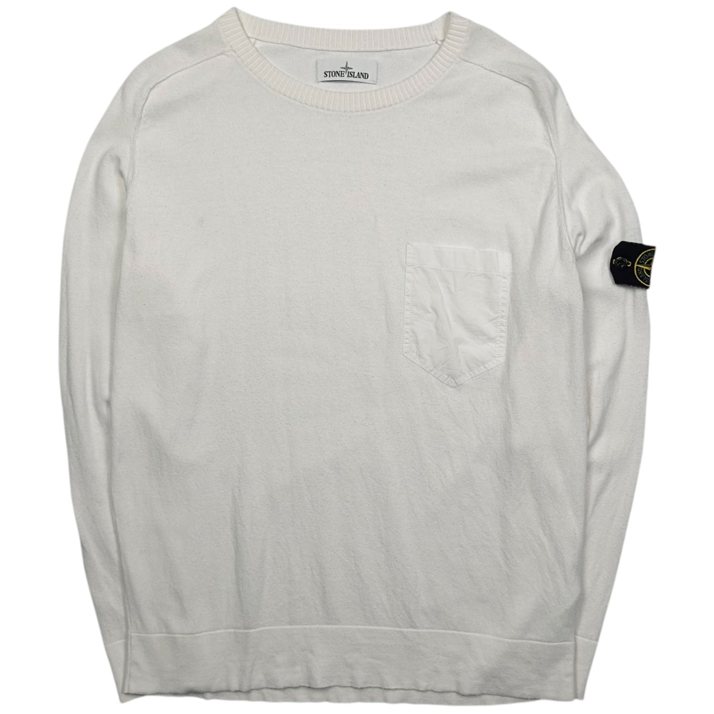 S/S 18 Stone Island Knitted Pocket Sweater - White
