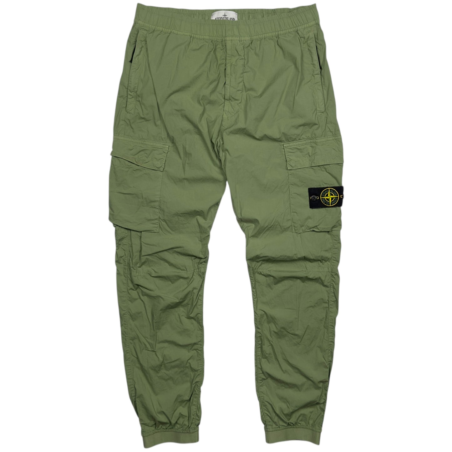Stone Island Stretch Cotton Cuffed Cargo Trousers - Green