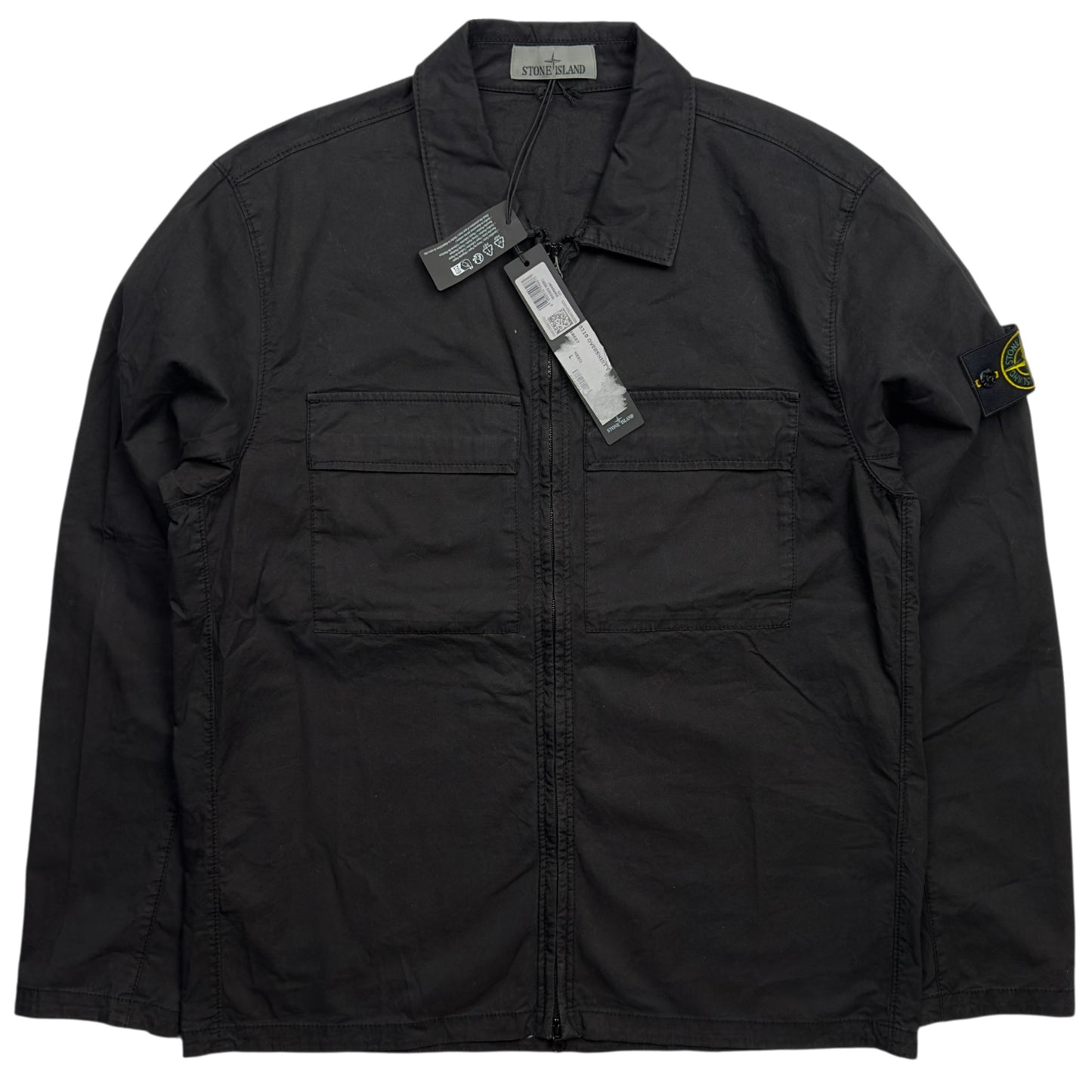 S/S 23 Stone Island Supima Cotton Twill Stretch-TC Overshirt - Black