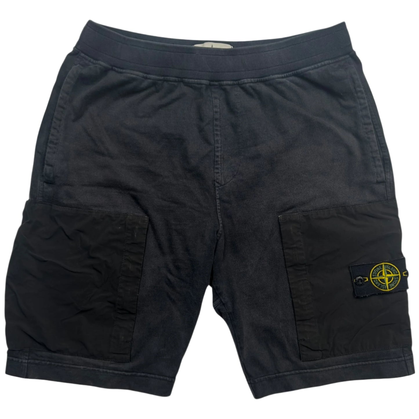 S/S 20 Stone Island Cotton Jersey Cargo Shorts - Black