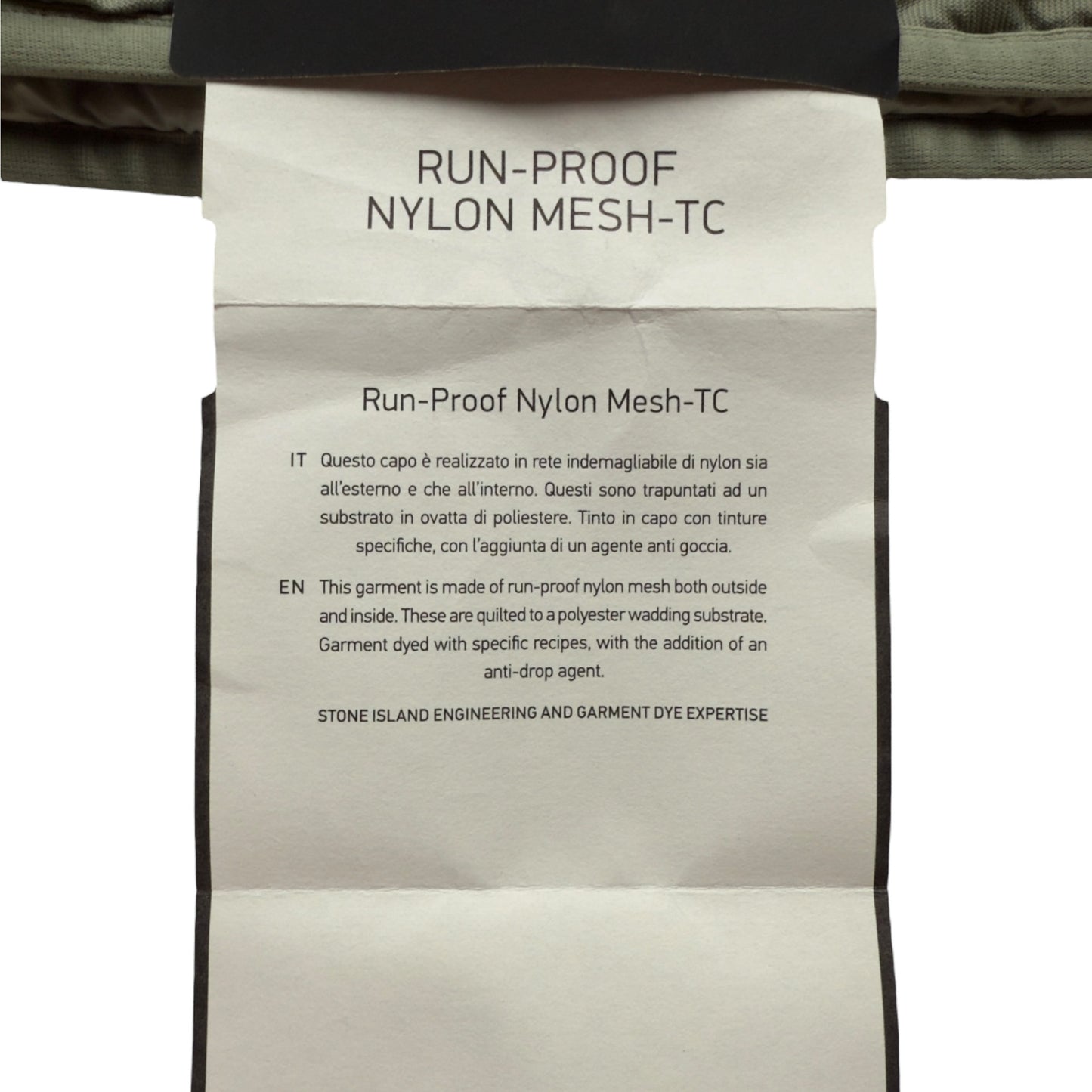 S/S 25 Stone Island Run Proof Nylon Mesh TC - Sage Green
