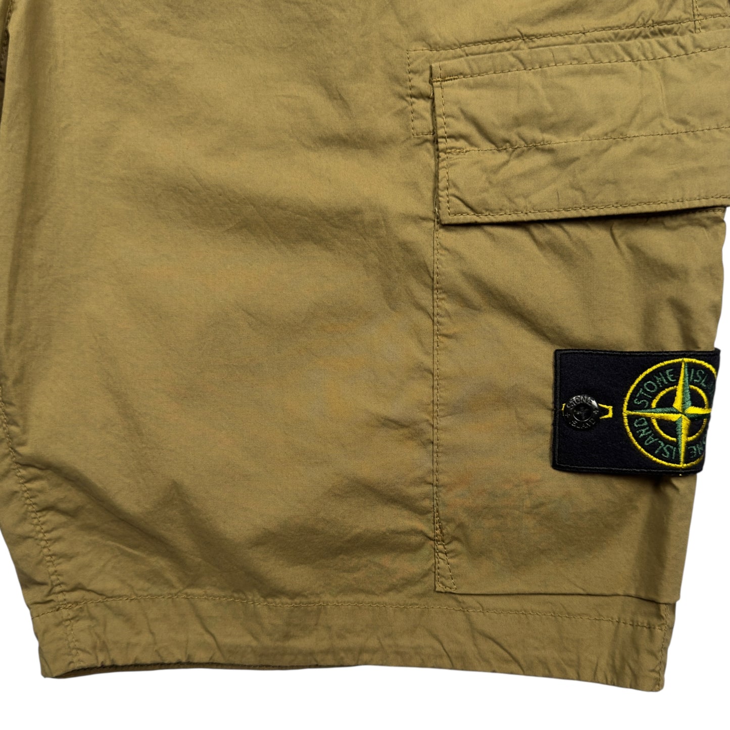Stone Island Lightweight Cotton Cargo Shorts - Tan