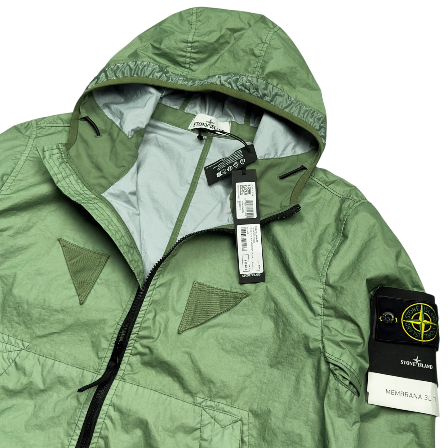 S/S 23 Stone Island Membrana 3L TC Jacket - Sage Green