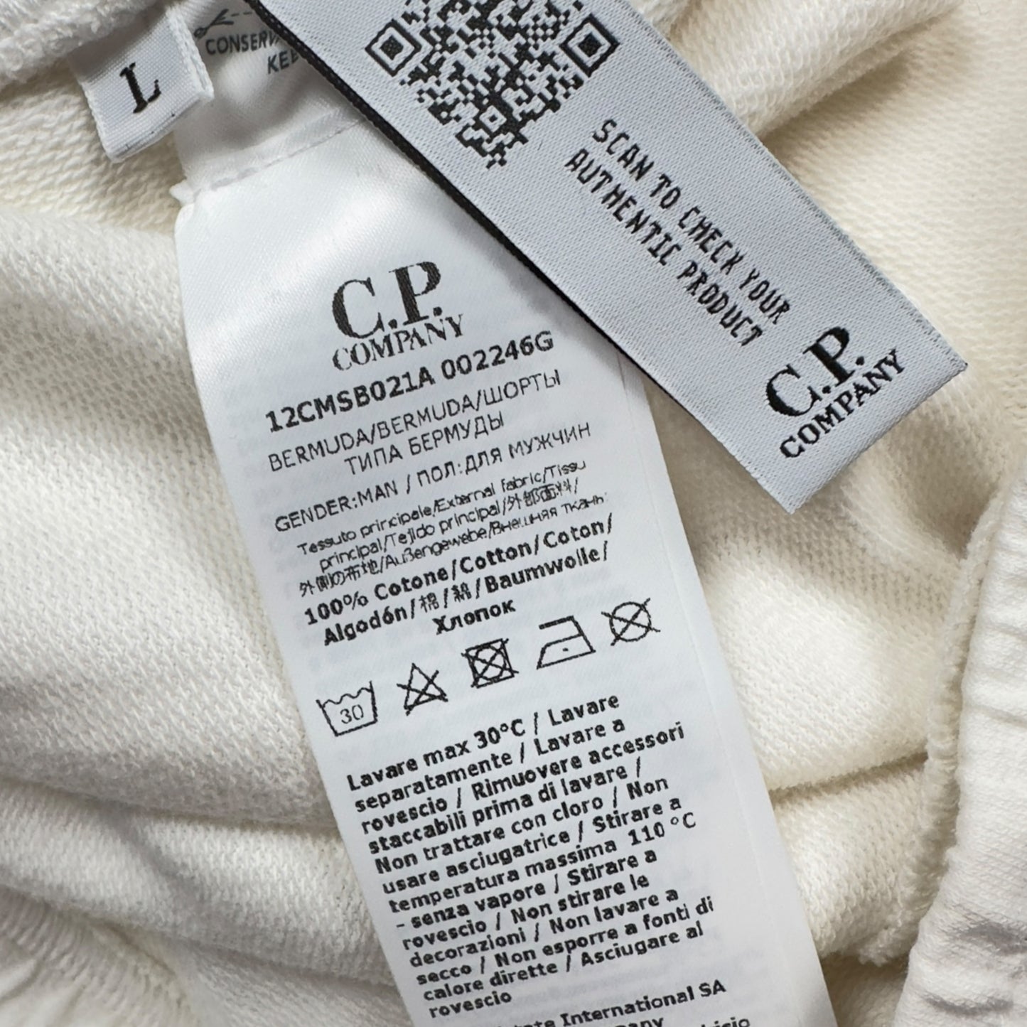 C.P. Company Light Fleece Shorts - Cream