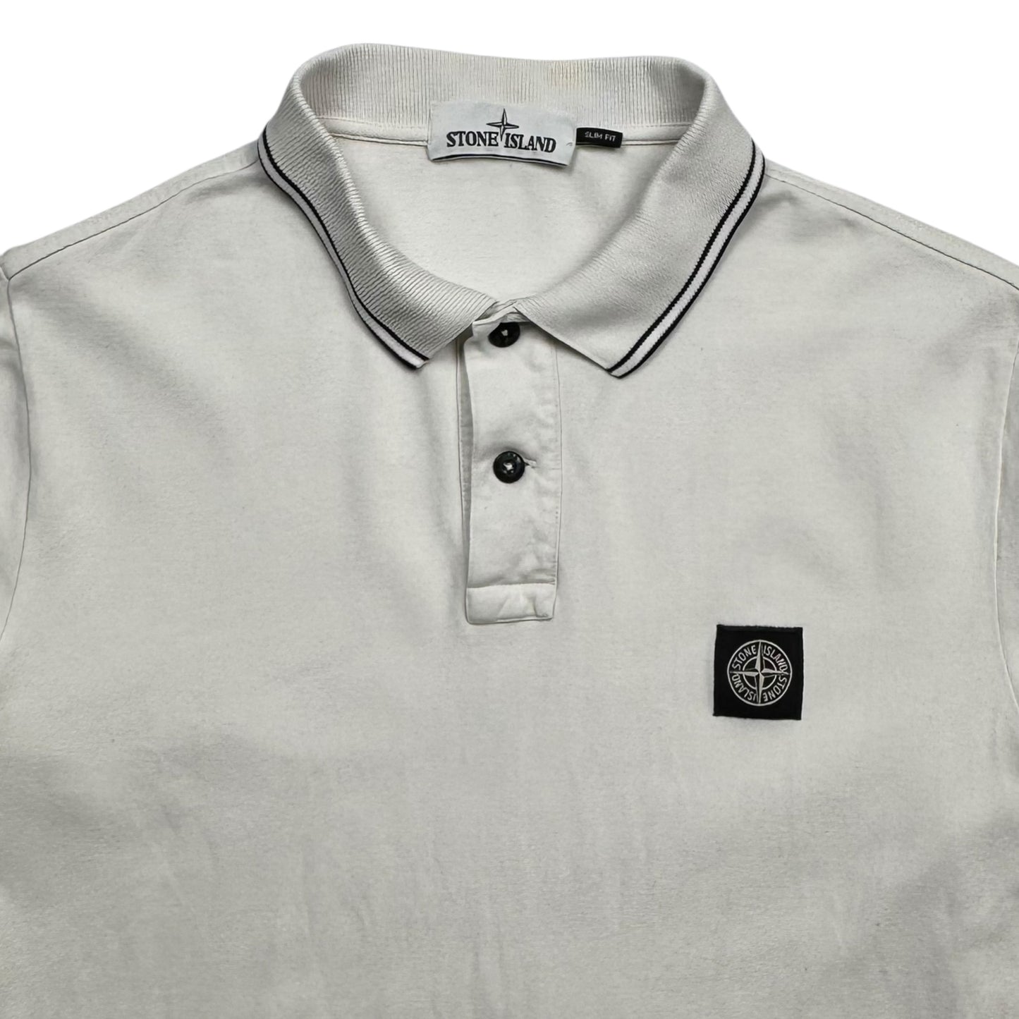 A/W 14 Stone Island Long Sleeve Polo Shirt - White