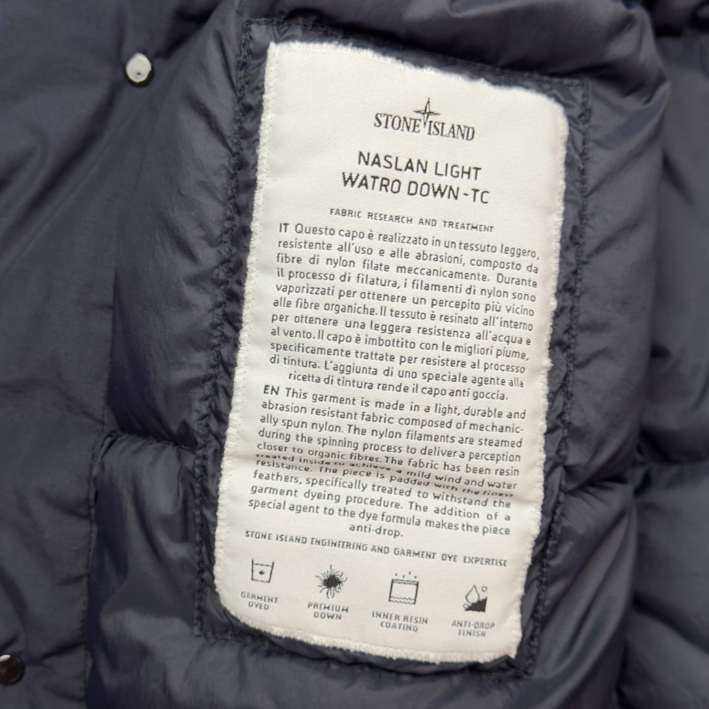 A/W 22 Stone Island Naslan Light Watro Down TC Long Coat