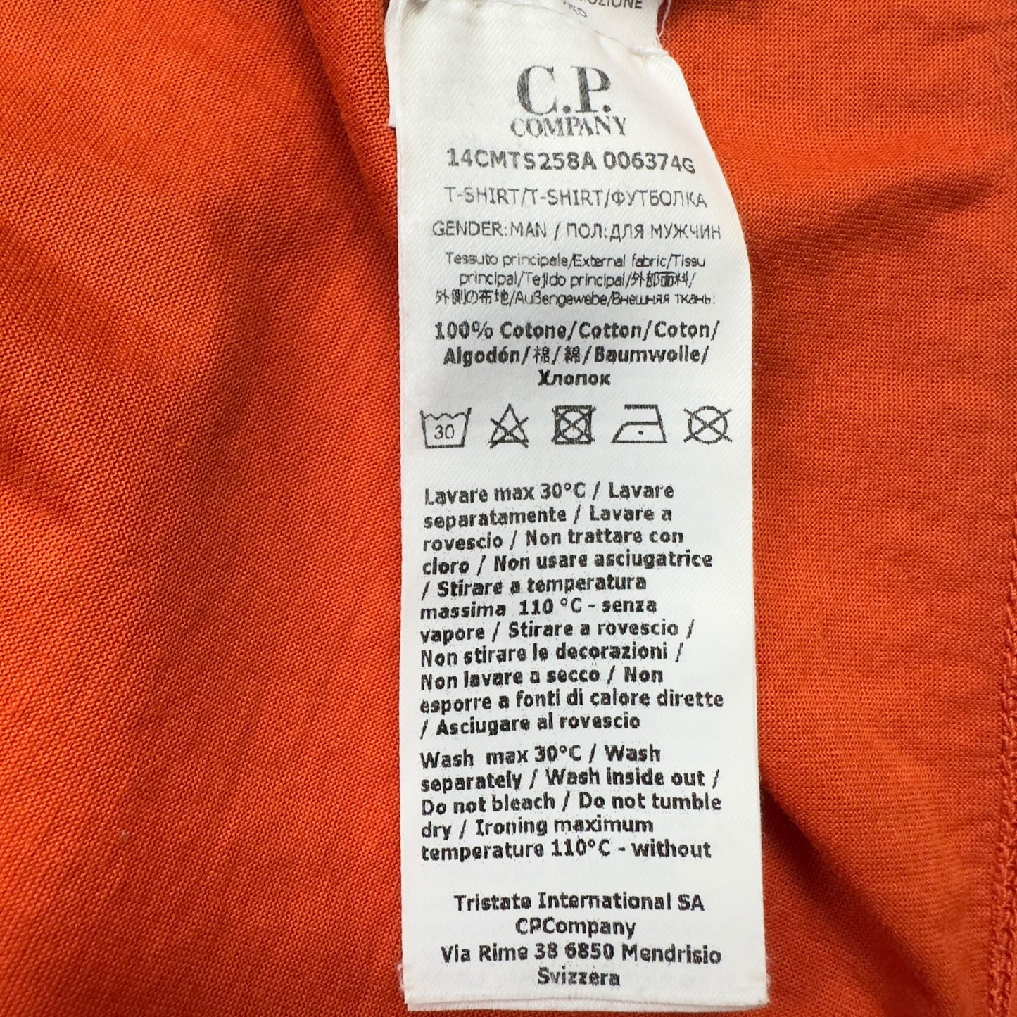 C.P. Company Chest Logo Long Sleeve T-Shirt - Orange