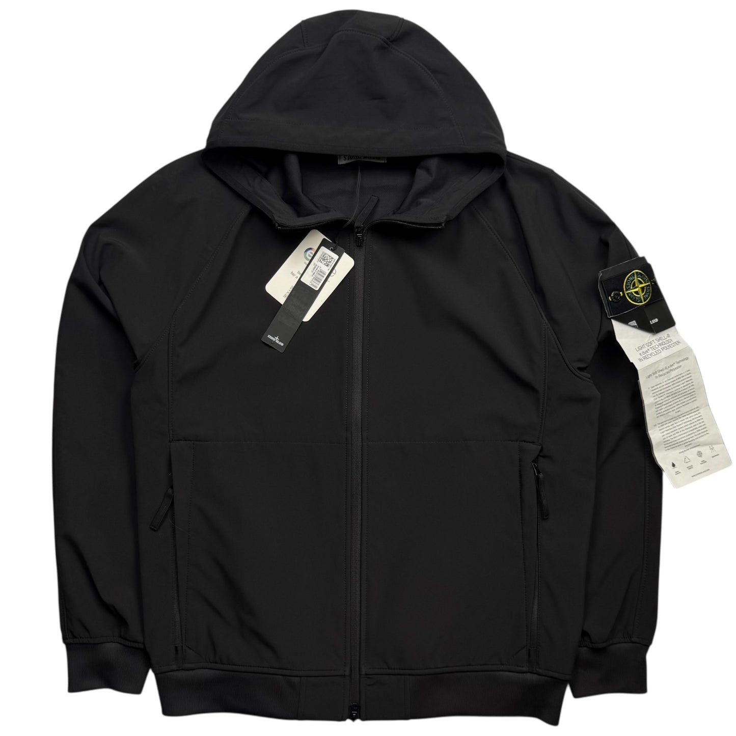 S/S 23 Stone Island Light Soft Shell-R Jacket with e-dye Technology - Black