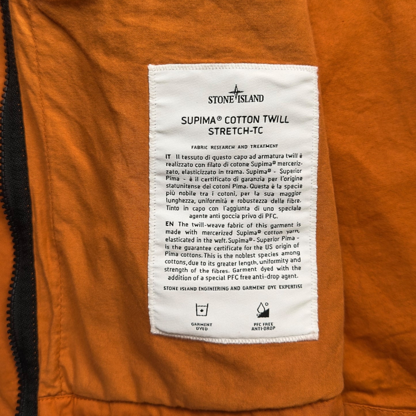 S/S 23 Stone Island Supima Cotton Twill Stretch-TC - Orange