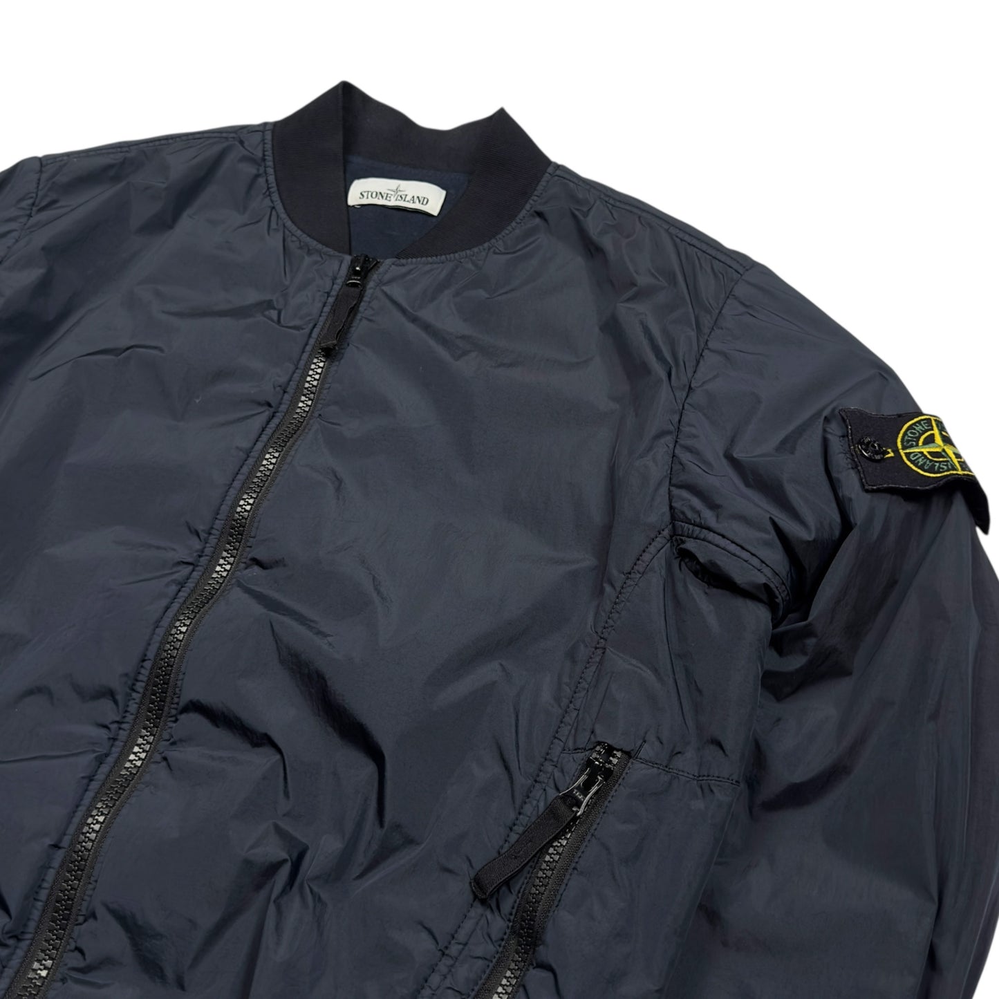 A/W 17 Stone Island Lined Crinkle Reps NY Bomber - Navy