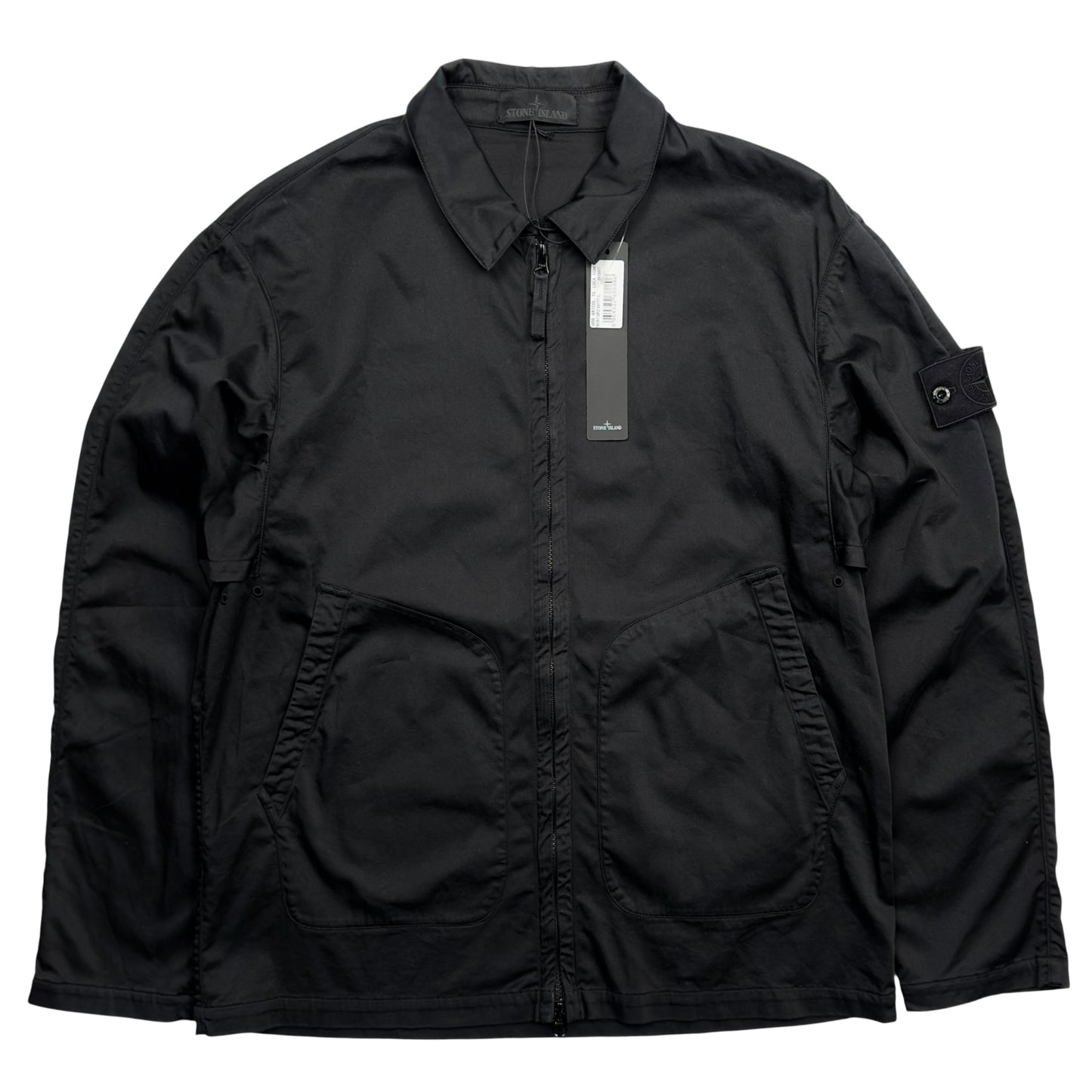 S/S 22 Stone Island Ghost Stretch Cotton Overshirt - Black