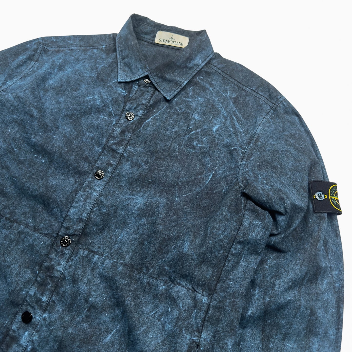S/S 17 Stone Island House Check Grid Overshirt With Dust Colour Treatment