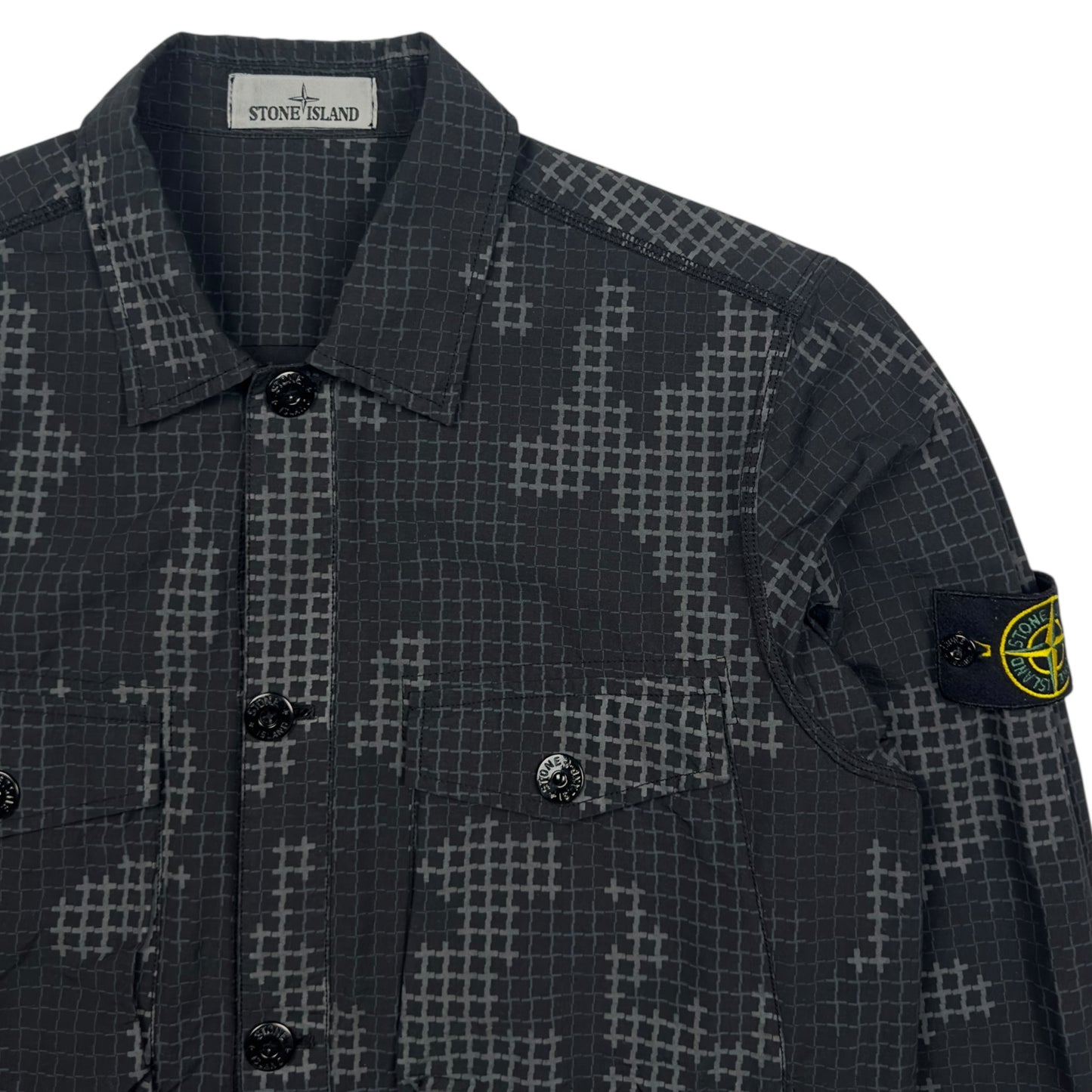 A/W 17 Stone Island Grid Check Camo Overshirt