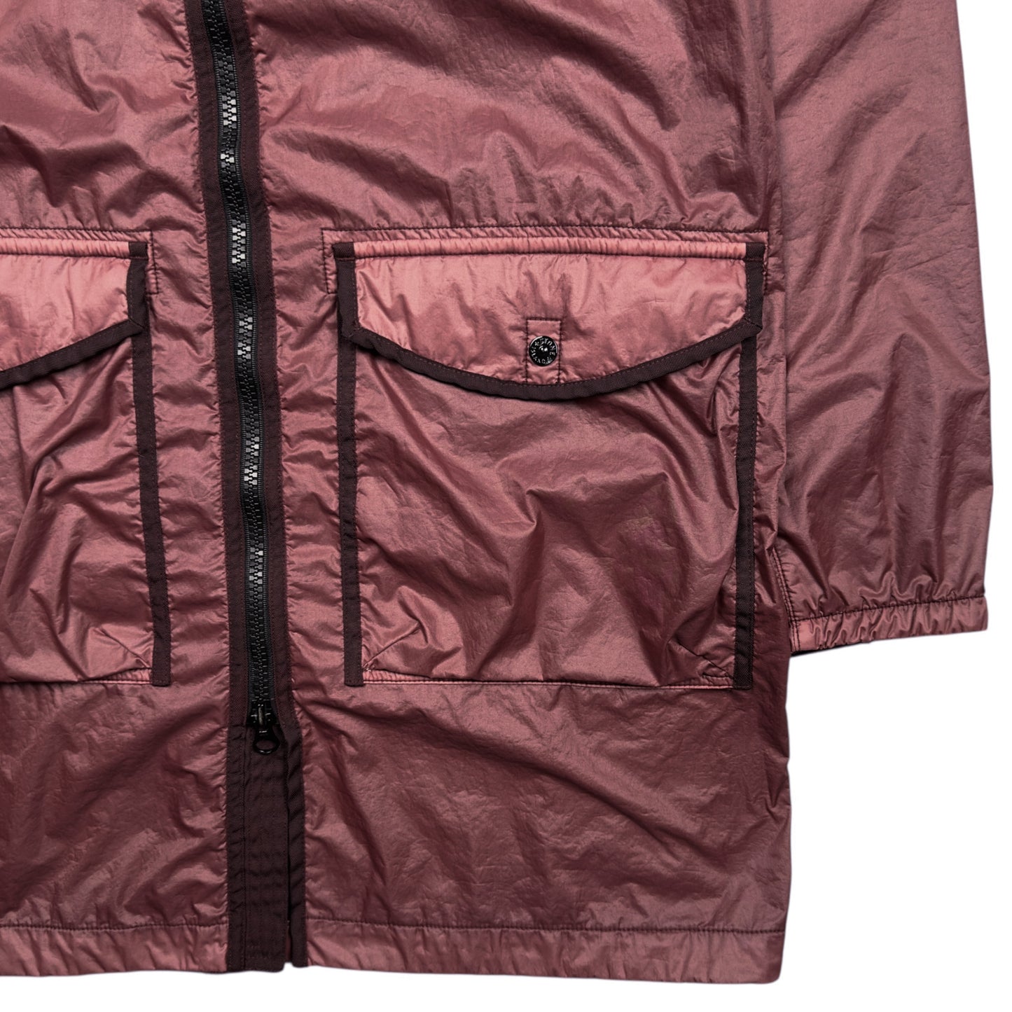 A/W 19 Stone Island Lamy Flock Trench Coat - Burgundy