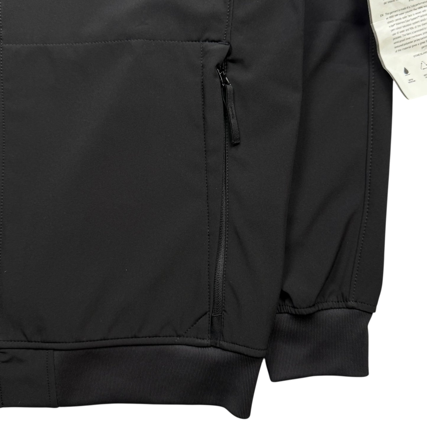 S/S 23 Stone Island Light Soft Shell-R Jacket with e-dye Technology - Black