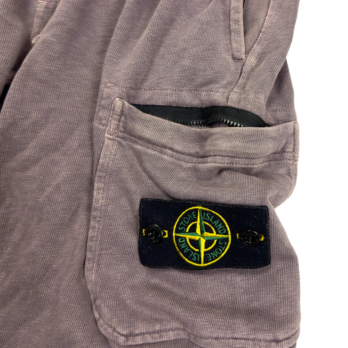 S/S 21 Stone Island Cotton Jersey Cargo Shorts - Grey/Purple