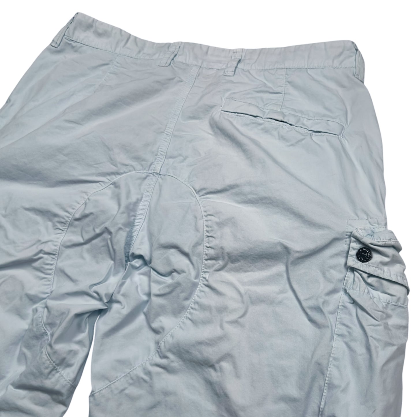 S/S 21 Stone Island Loose Fit Cotton Cargo Trousers 32 LO - Sky Blue