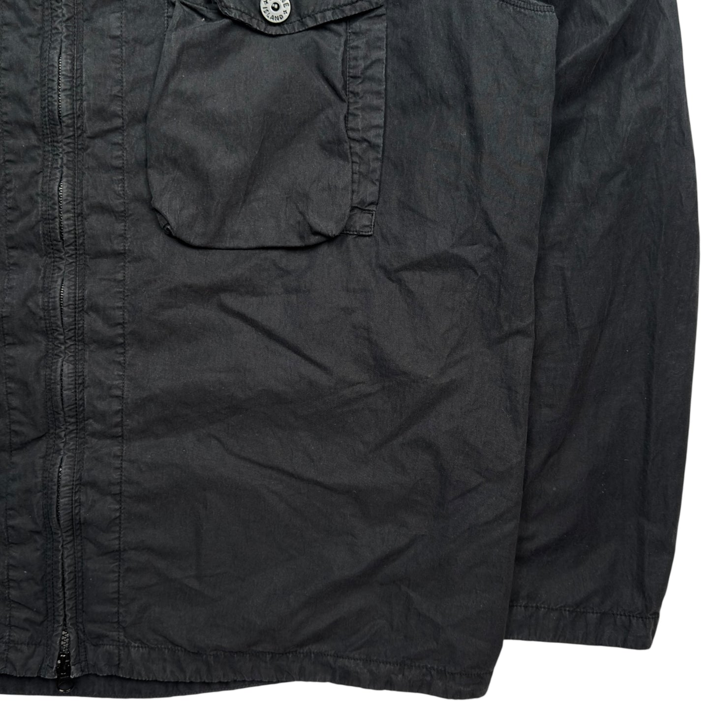 S/S 19 Stone Island Resin Cotton Ghost Overshirt - Black