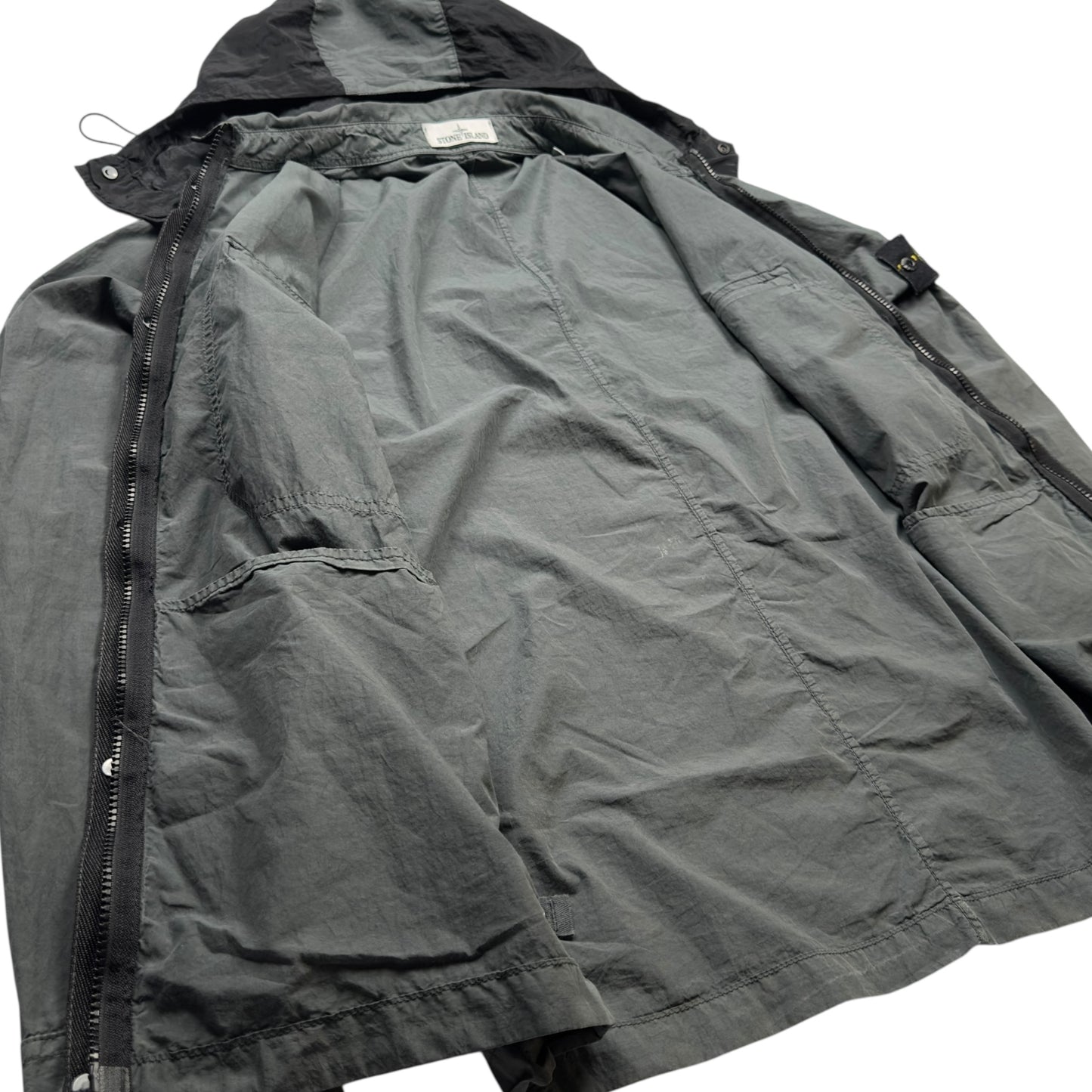 S/S 15 Stone Island Cotton Blend Poplin Multipocket Hooded Overshirt - Grey