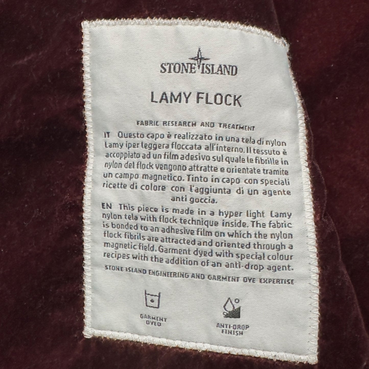 A/W 19 Stone Island Lamy Flock Trench Coat - Burgundy