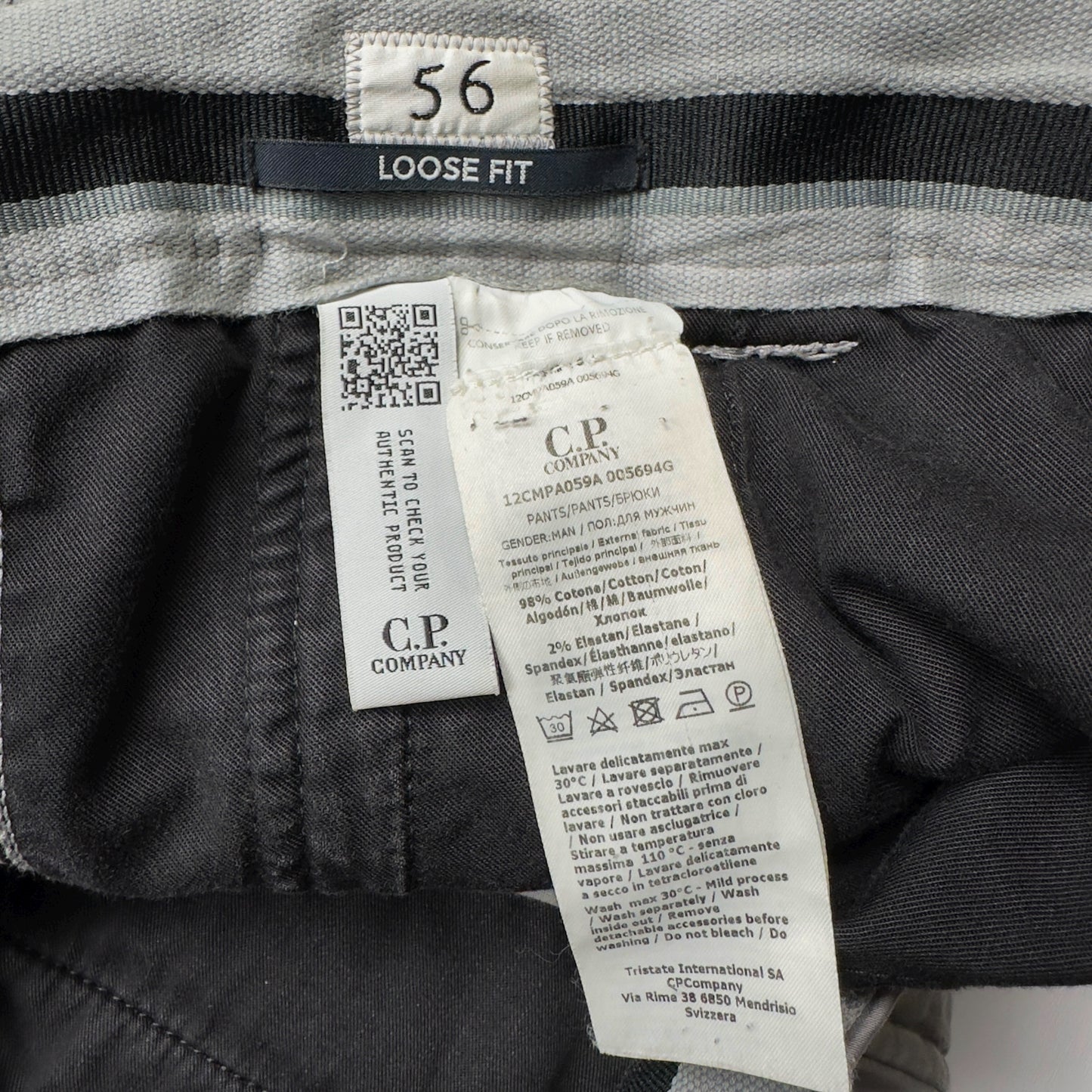 C.P. Company Loose Fit Cargo Trousers - Grey