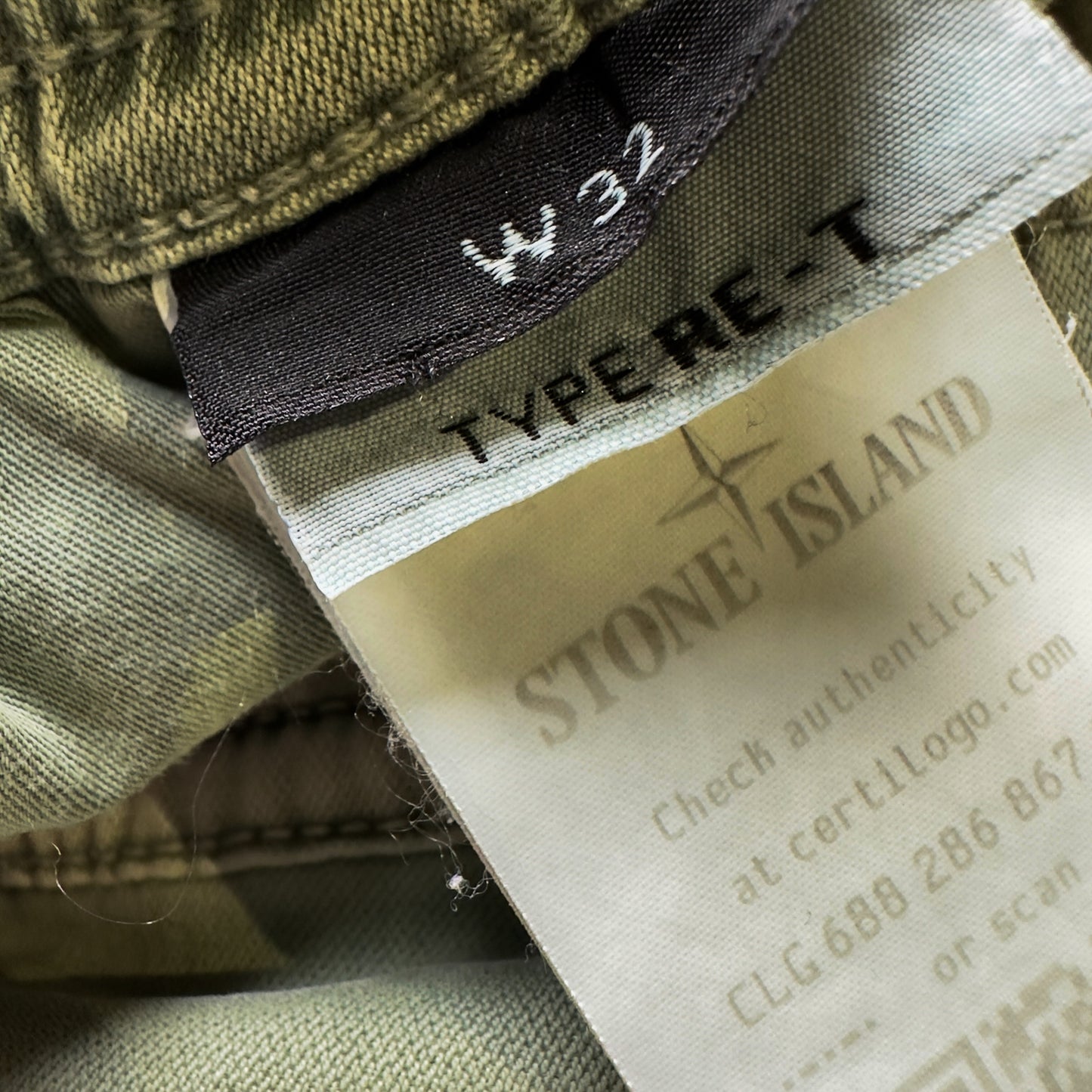A/W 22 Stone Island Old Effect Cotton Cargo Trousers 32 RE-T - Light Green