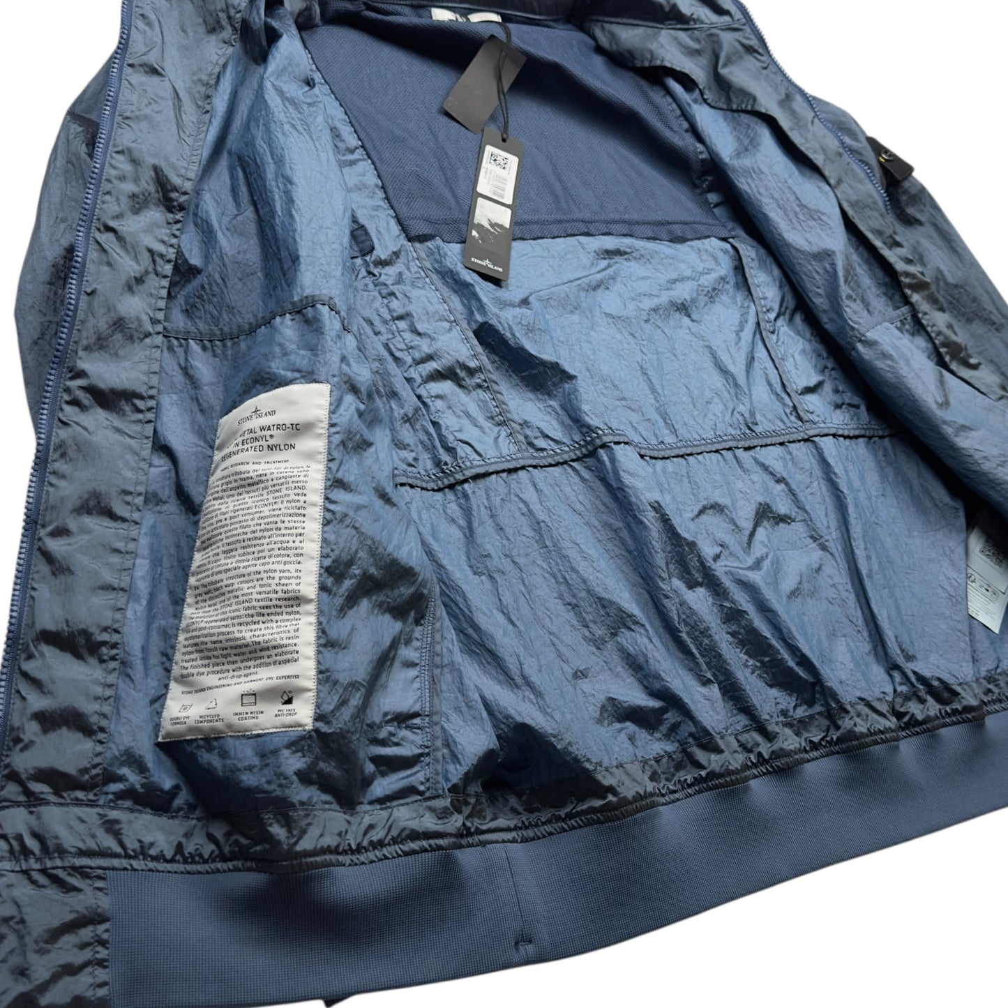 S/S 23 Stone Island Nylon Metal Watro ECONYL Jacket - Blue