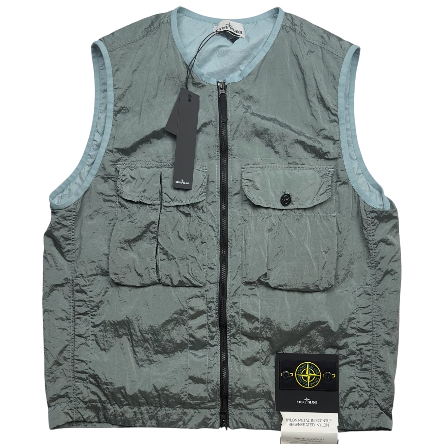 S/S 23 Stone Island Nylon Metal Watro ECONYL Vest - Light Blue
