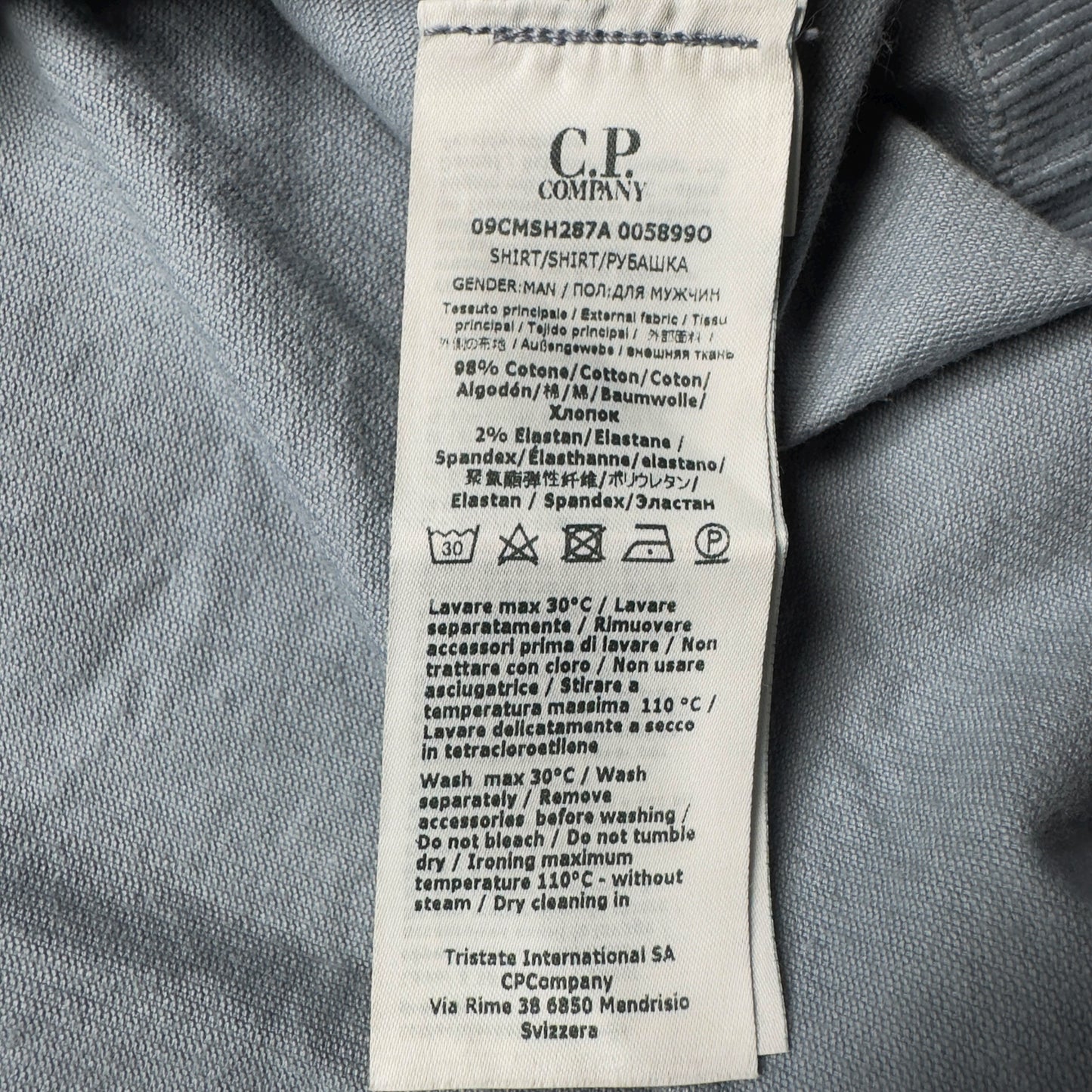 C.P. Company Corduroy Quarter Zip Overshirt - Blue