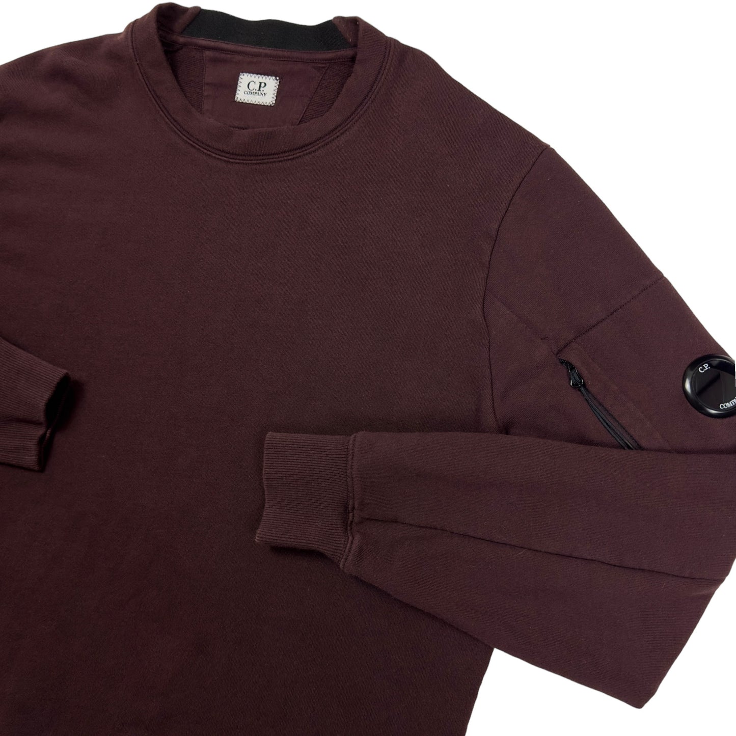 C.P. Company Diagonal Raised Fleece Crewneck Sweater - Brown