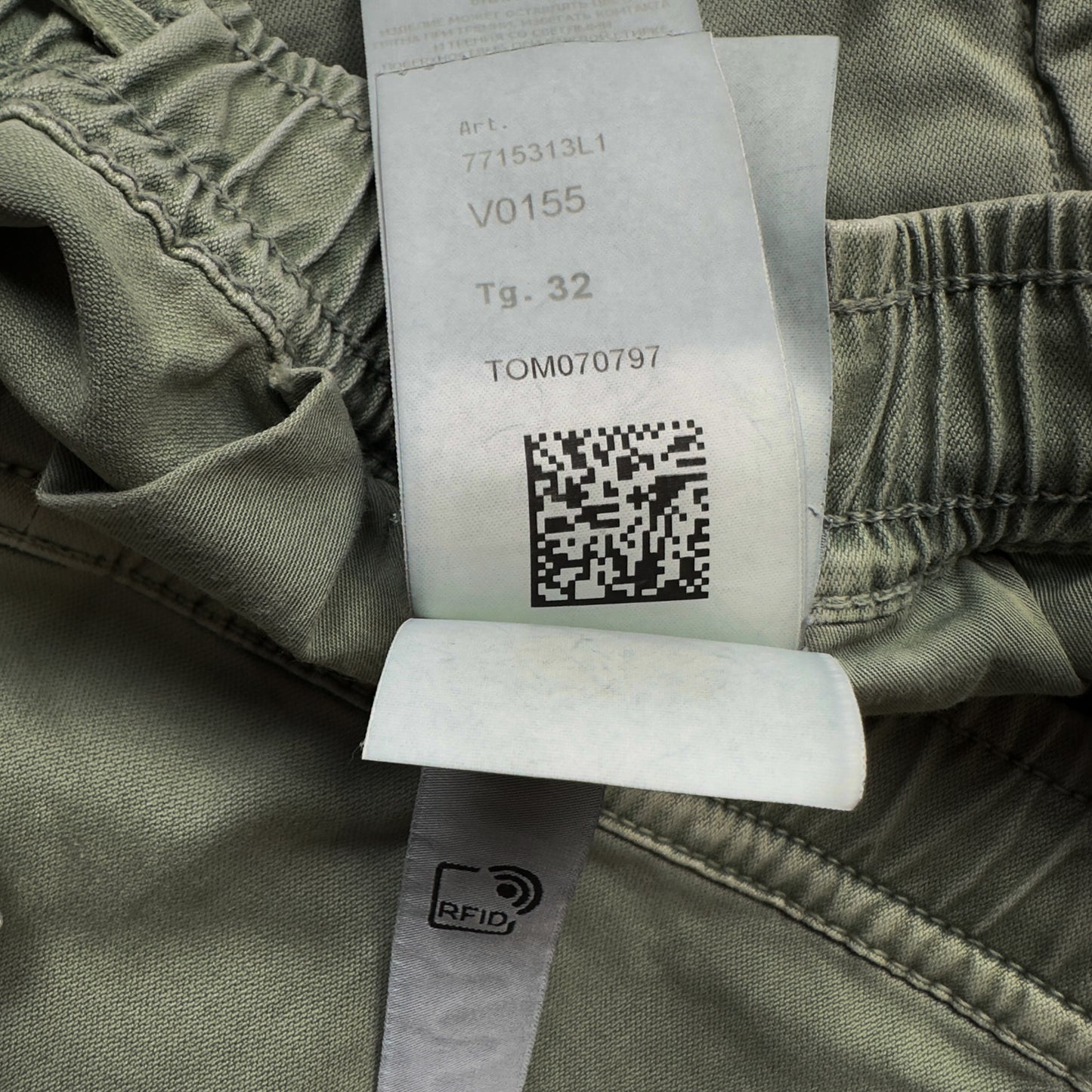 A/W 22 Stone Island Old Effect Cotton Cargo Trousers 32 RE-T - Light Green