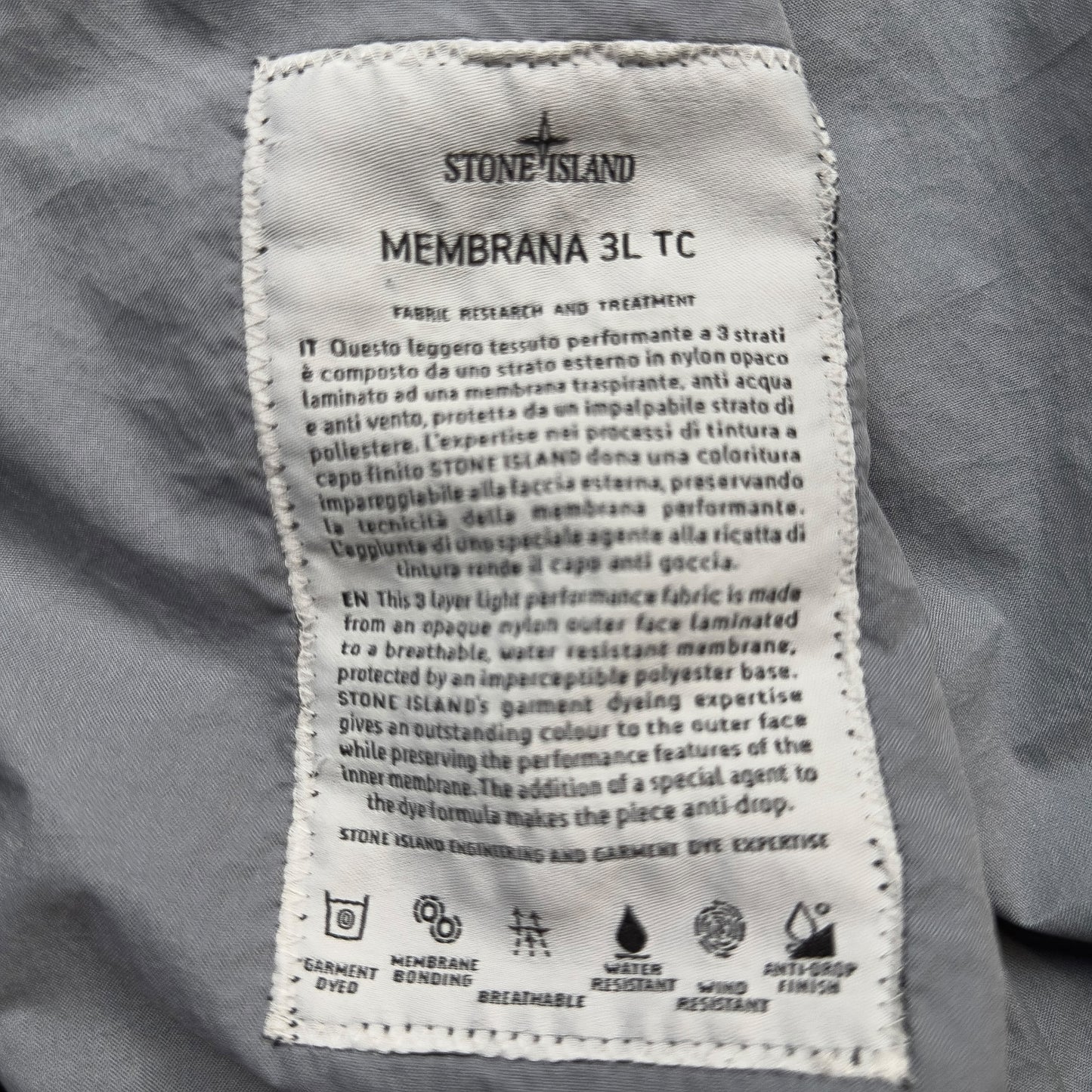S/S 18 Stone Island Membrana 3L TC - Black