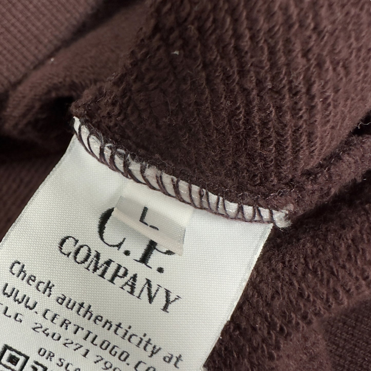 C.P. Company Diagonal Raised Fleece Crewneck Sweater - Brown