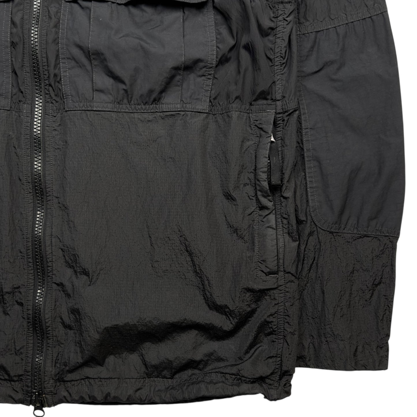 S/S 19 Stone Island Nylon Metal Watro Ripstop Windbreaker Jacket - Black
