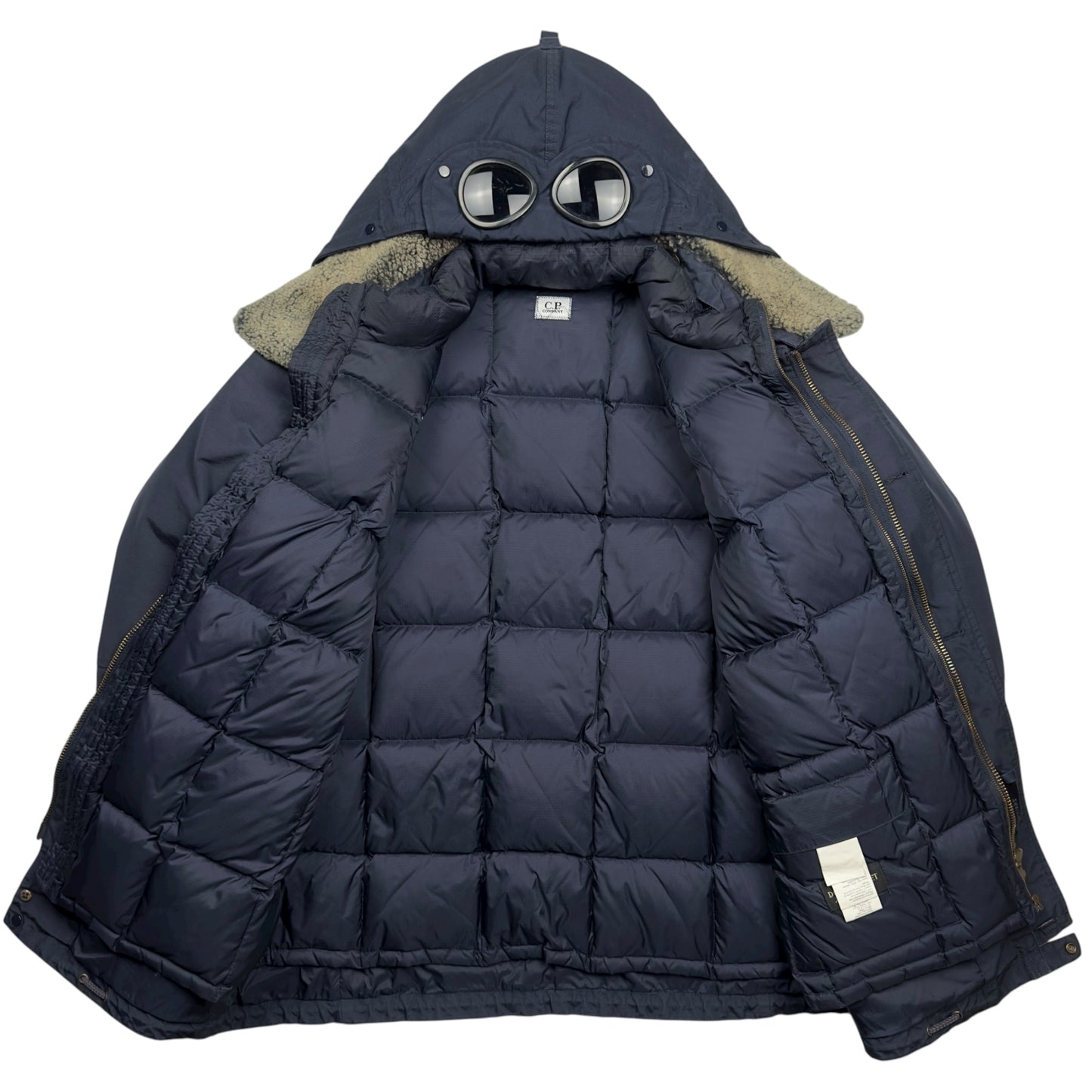 C.P. Company Denver Down Lined Shearling Collar Goggle Jacket - Navy