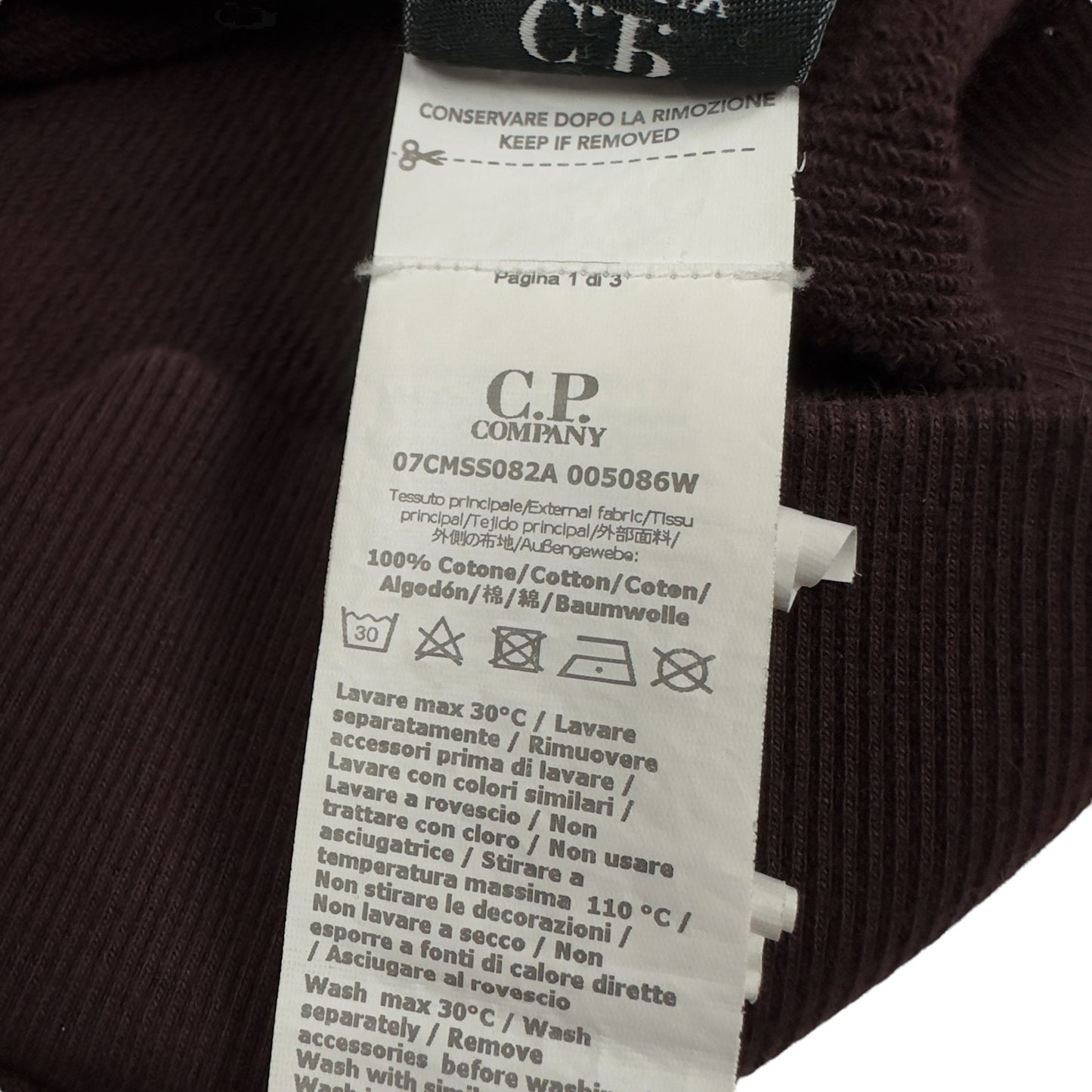 C.P. Company Diagonal Raised Fleece Crewneck Sweater - Brown